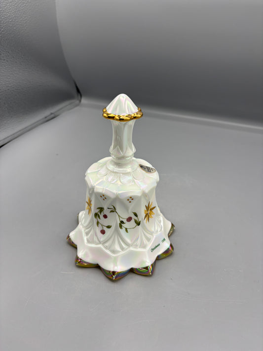 Vintage Fenton art glass iridescent Christmas bell