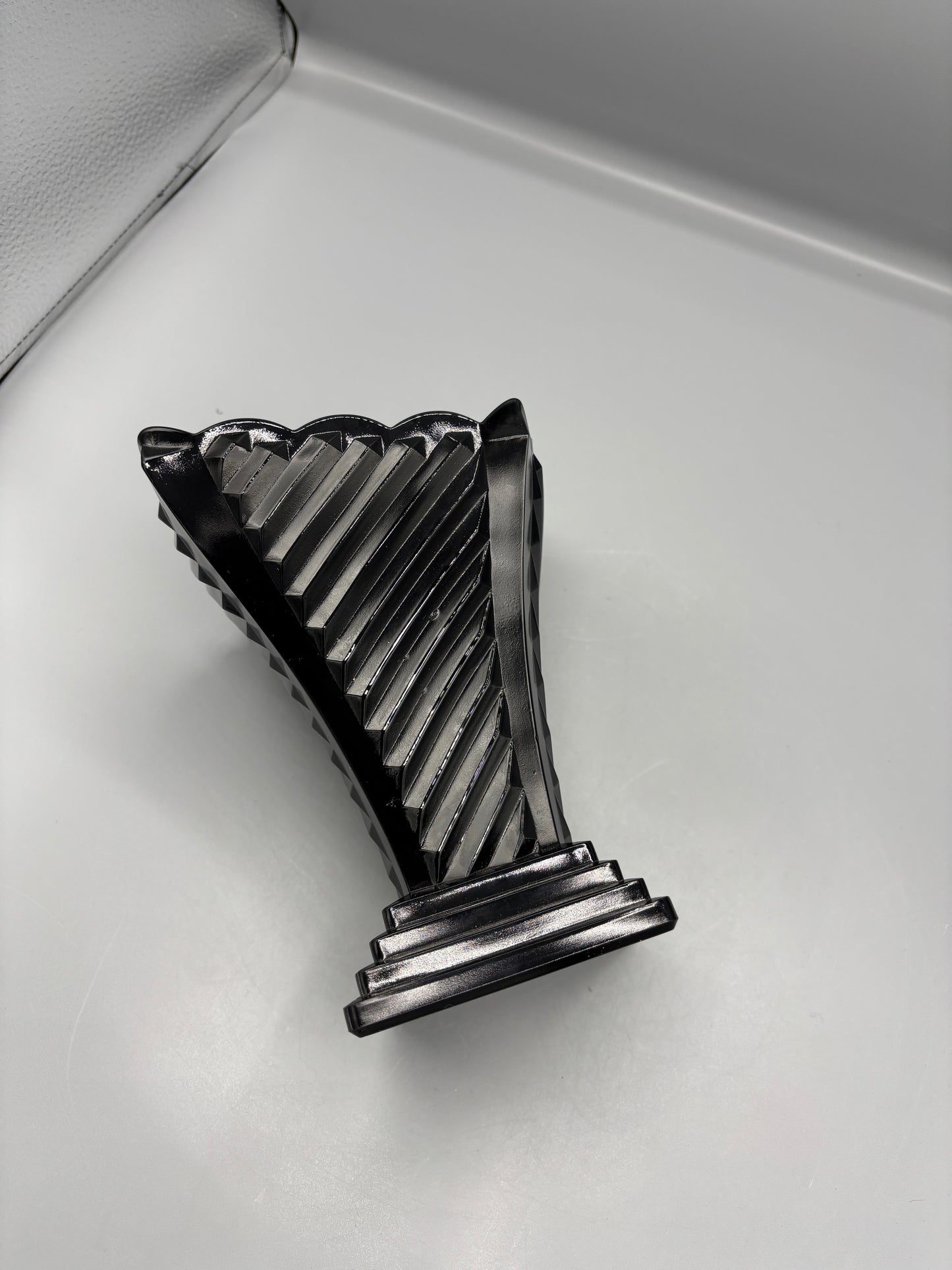Fenton black glass art deco  vase
