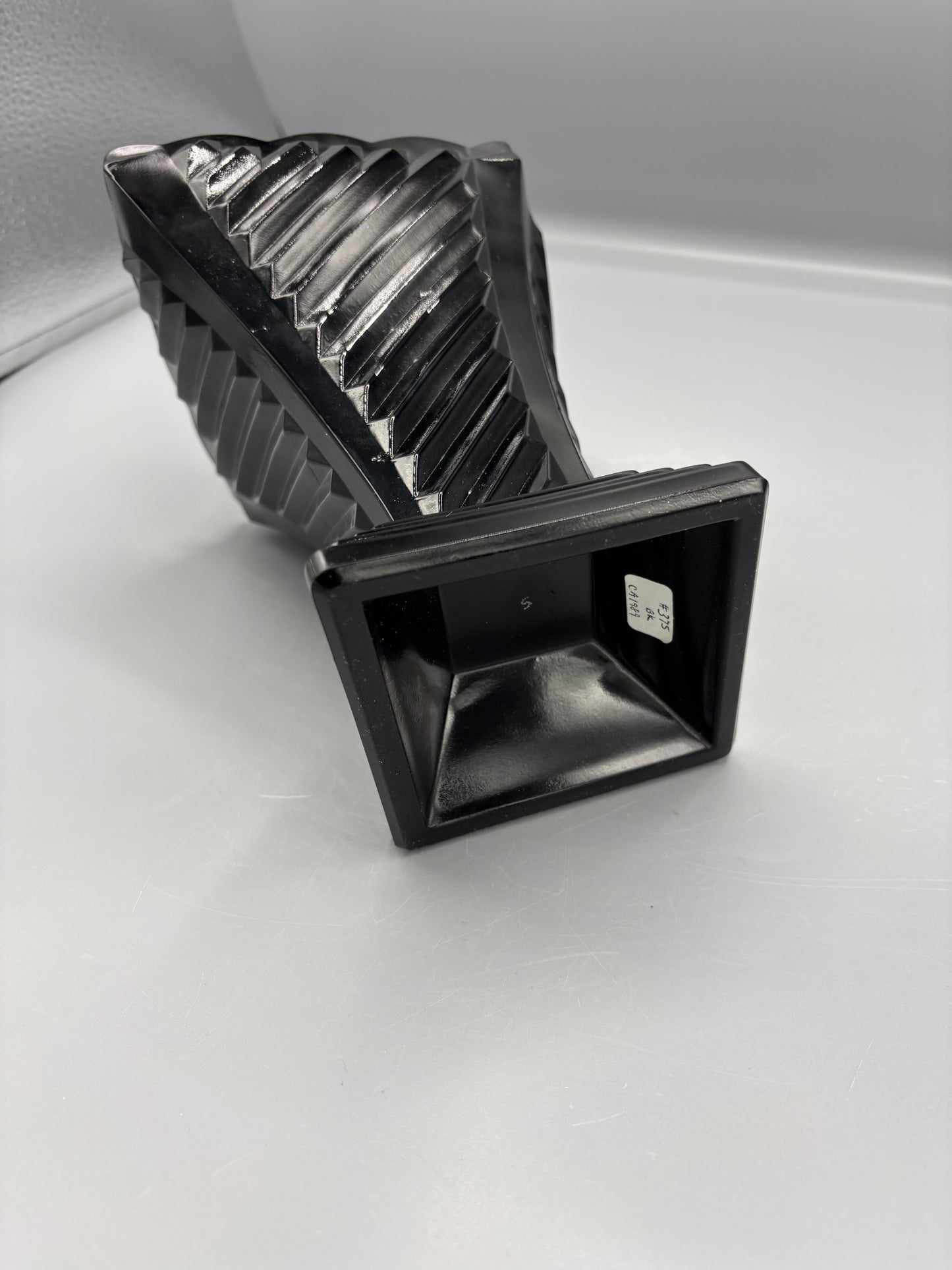 Fenton black glass art deco  vase