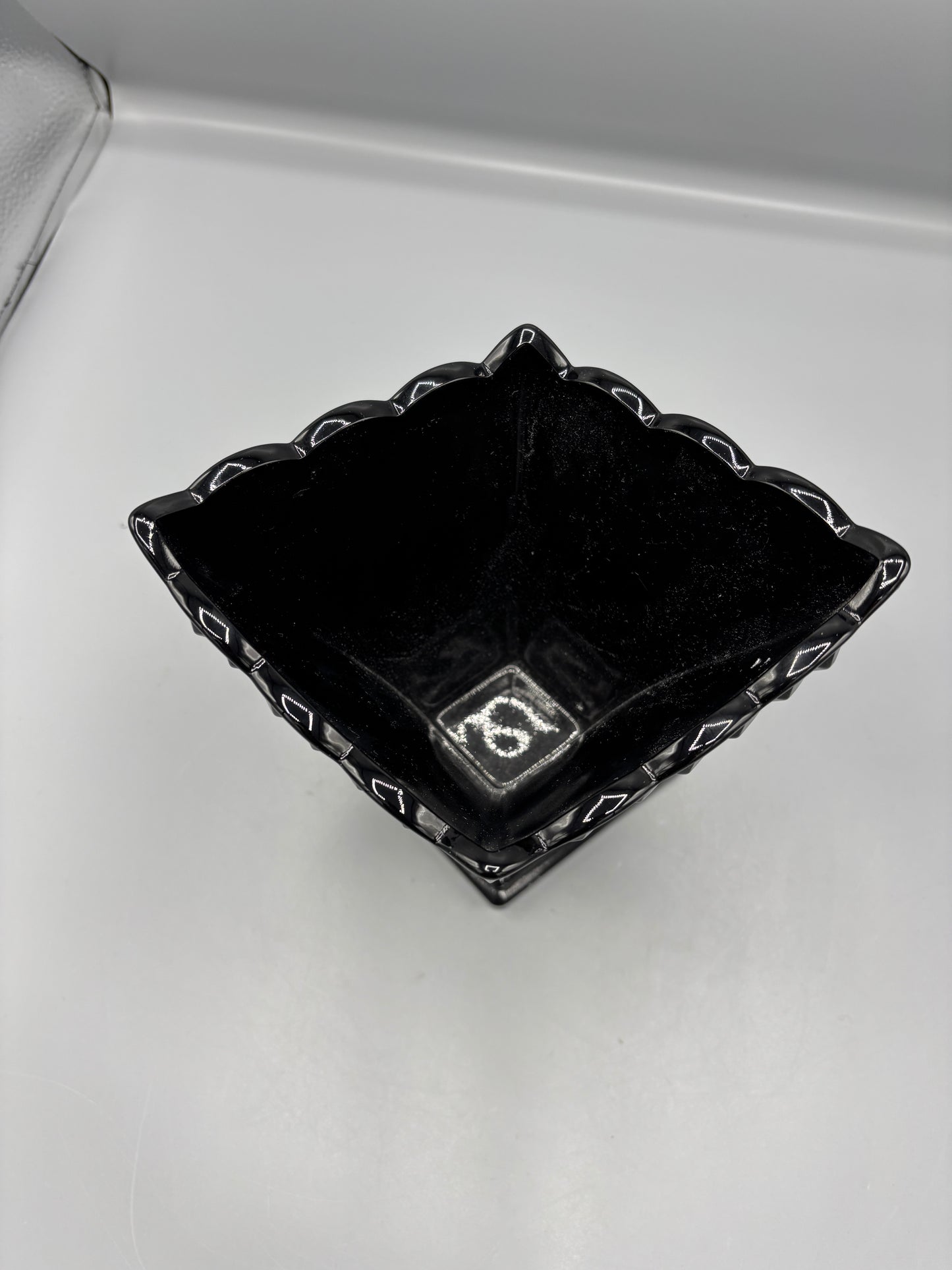 Fenton black glass art deco  vase