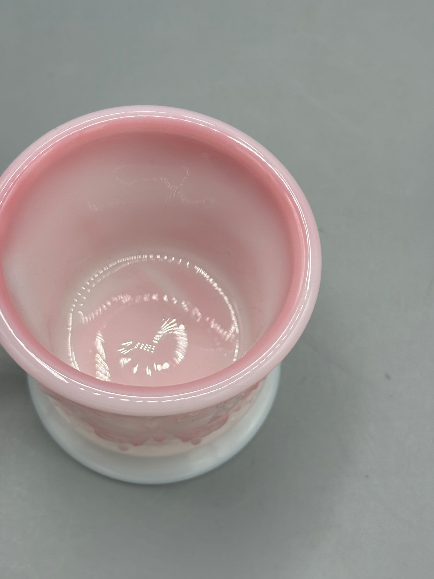 Fenton art glass Rosalene slag glass butterfly mug