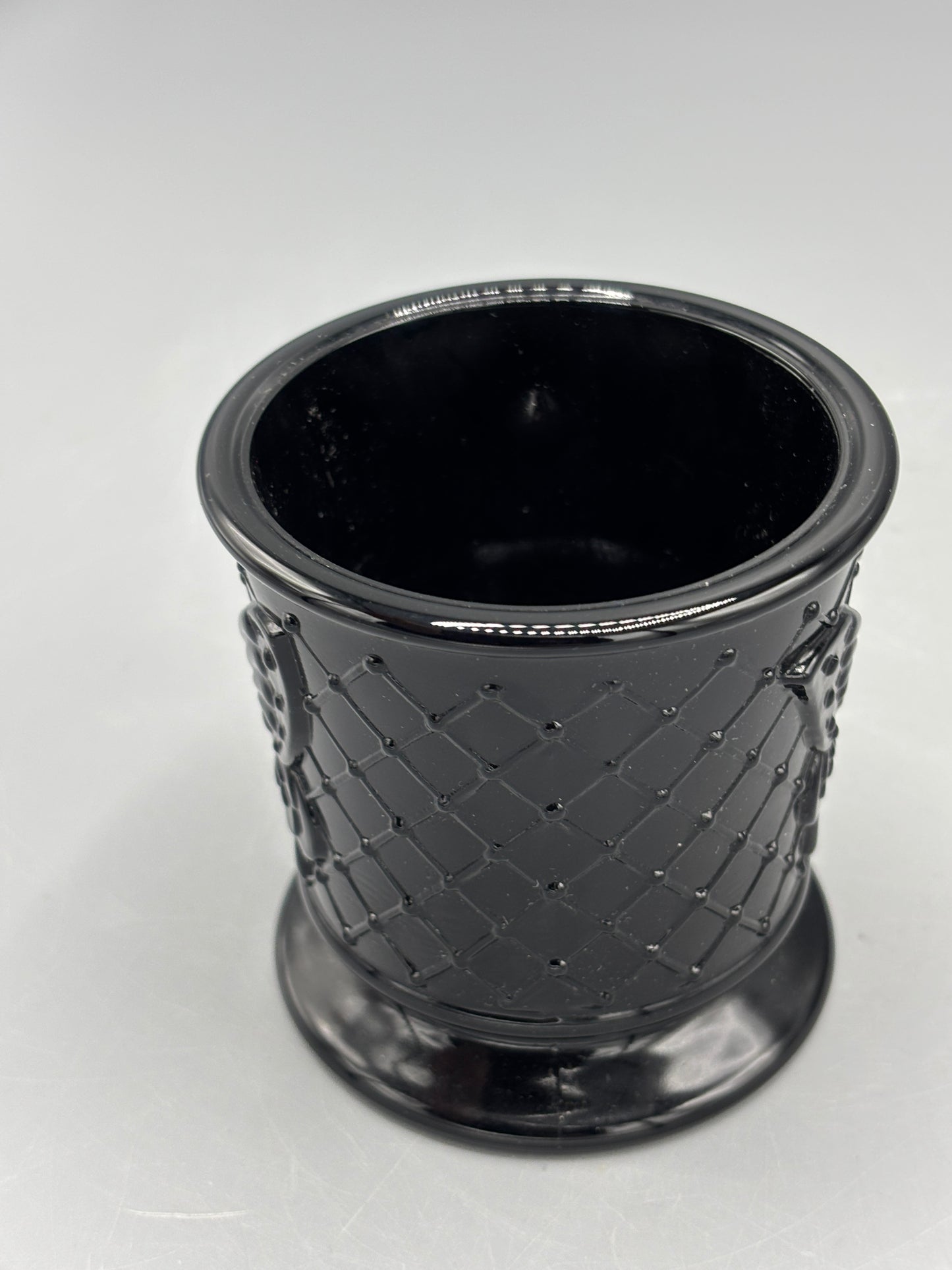 Fenton art glass black butterfly mug