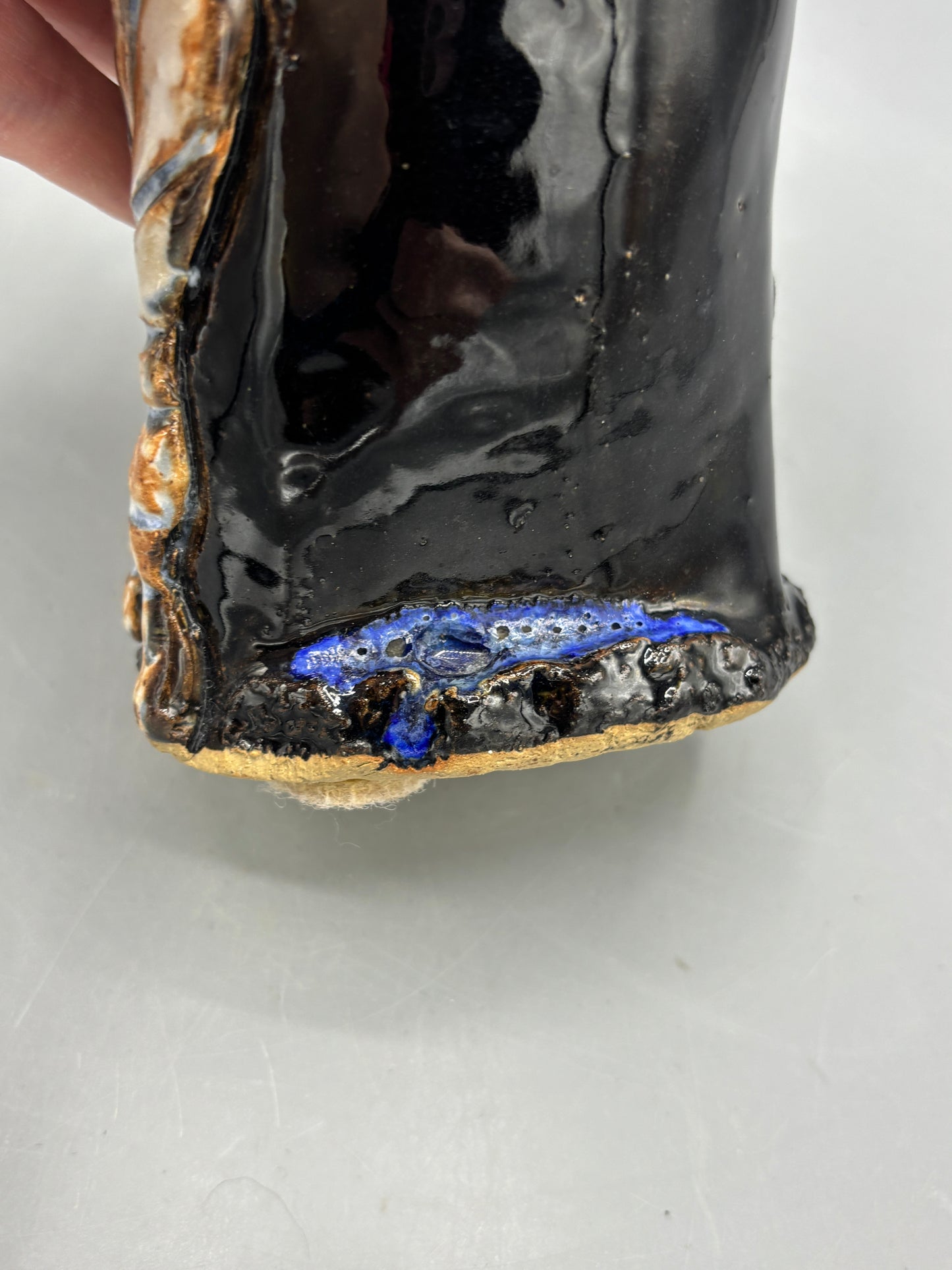 Contemporary ceramic vase with zebra