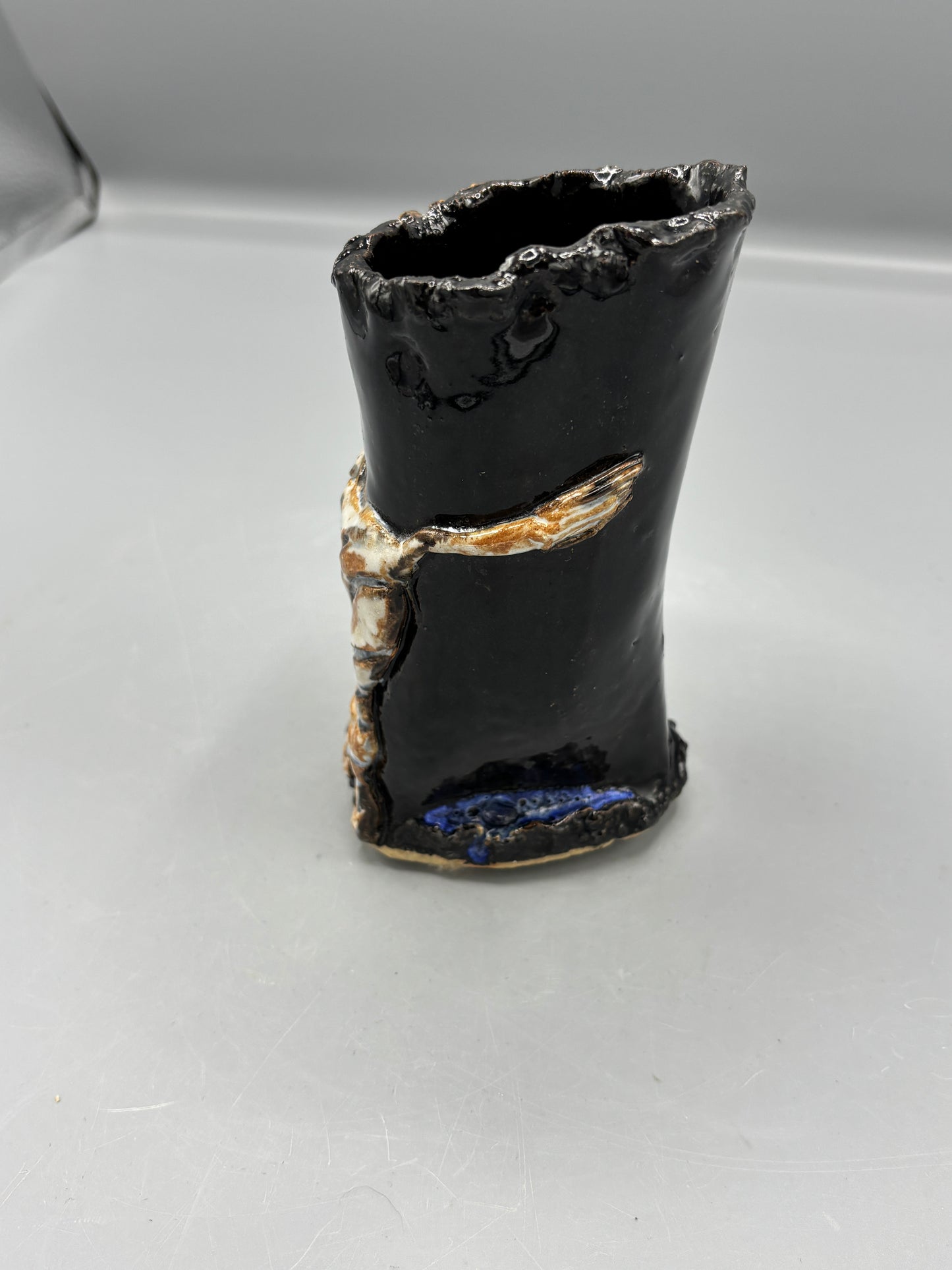 Contemporary ceramic vase with zebra