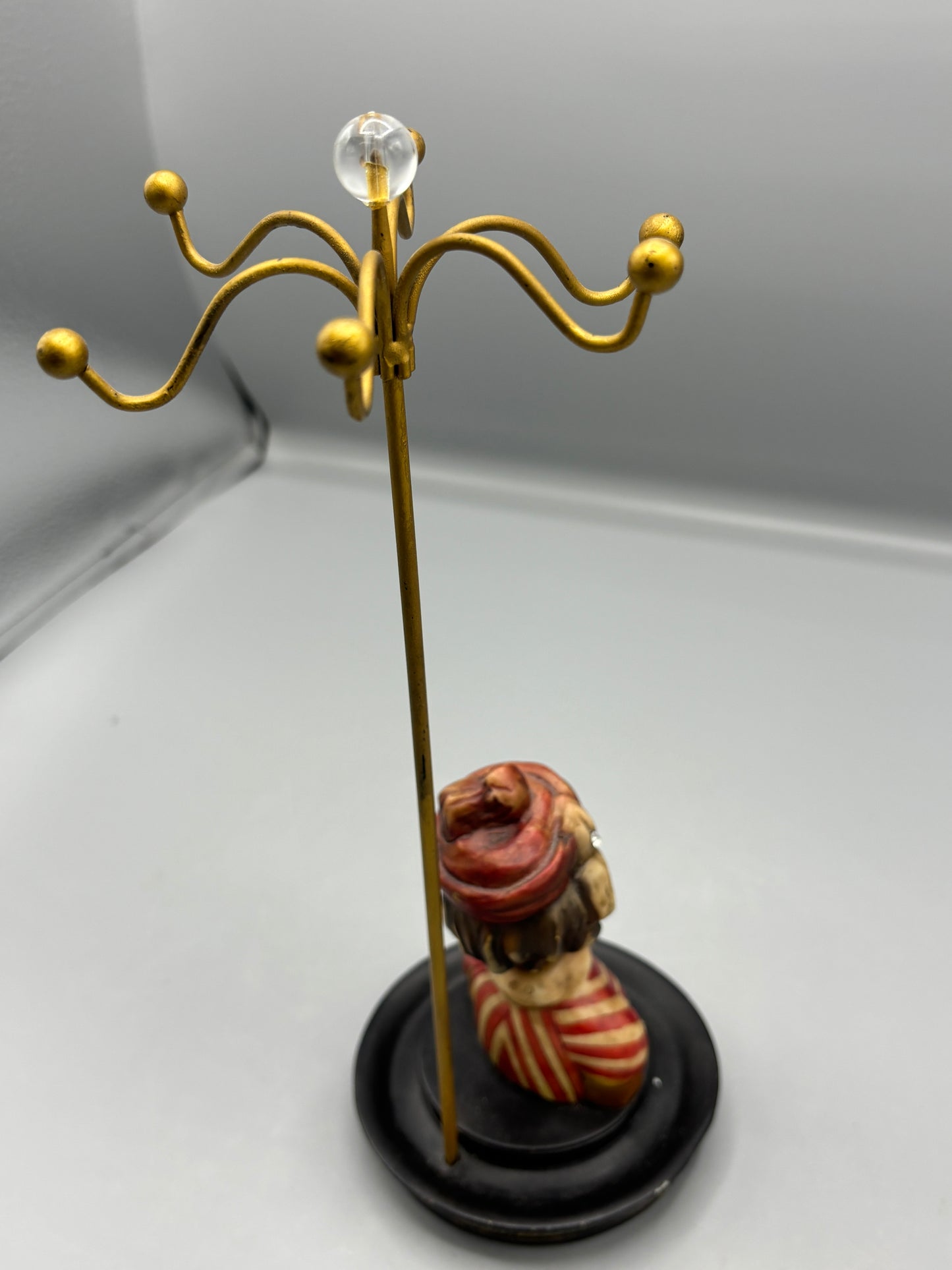Mid century figure chalkware boy jewelry stand