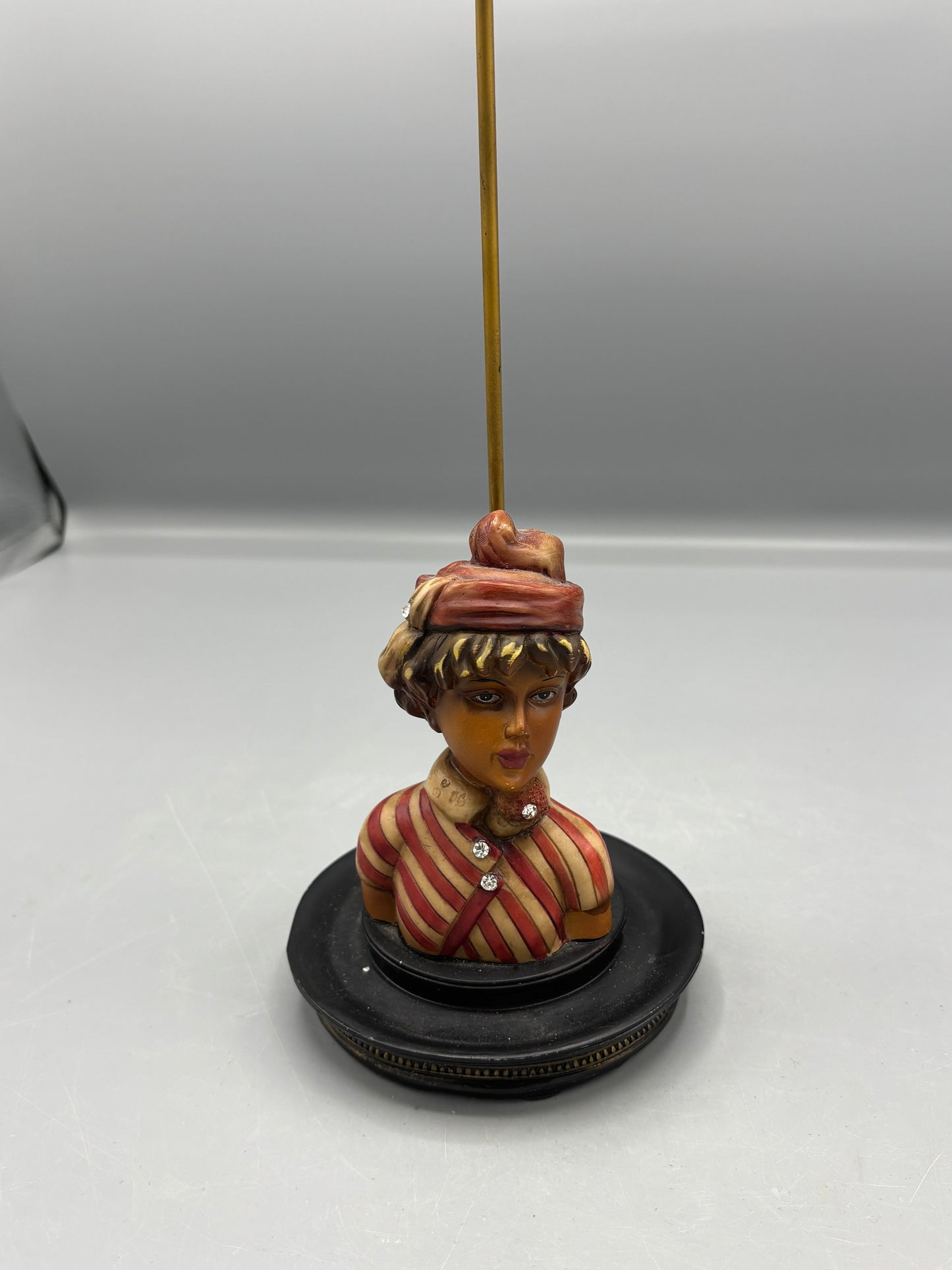 Mid century figure chalkware boy jewelry stand