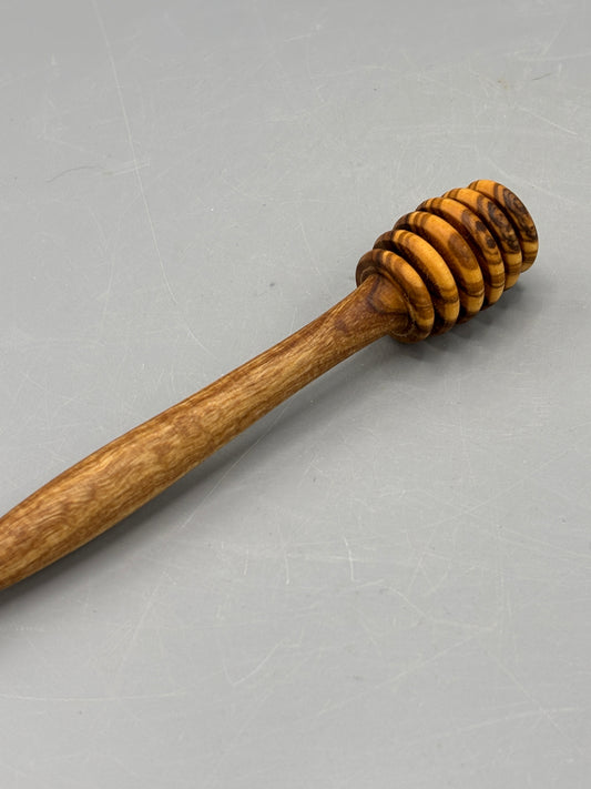 Olive wood honey dipped server