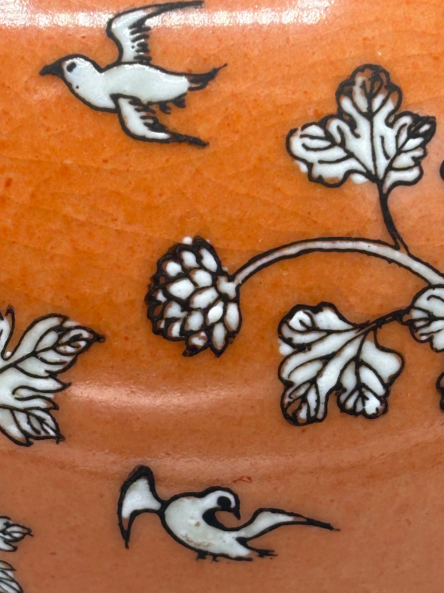 Vintage hand painted porcelain ginger jar