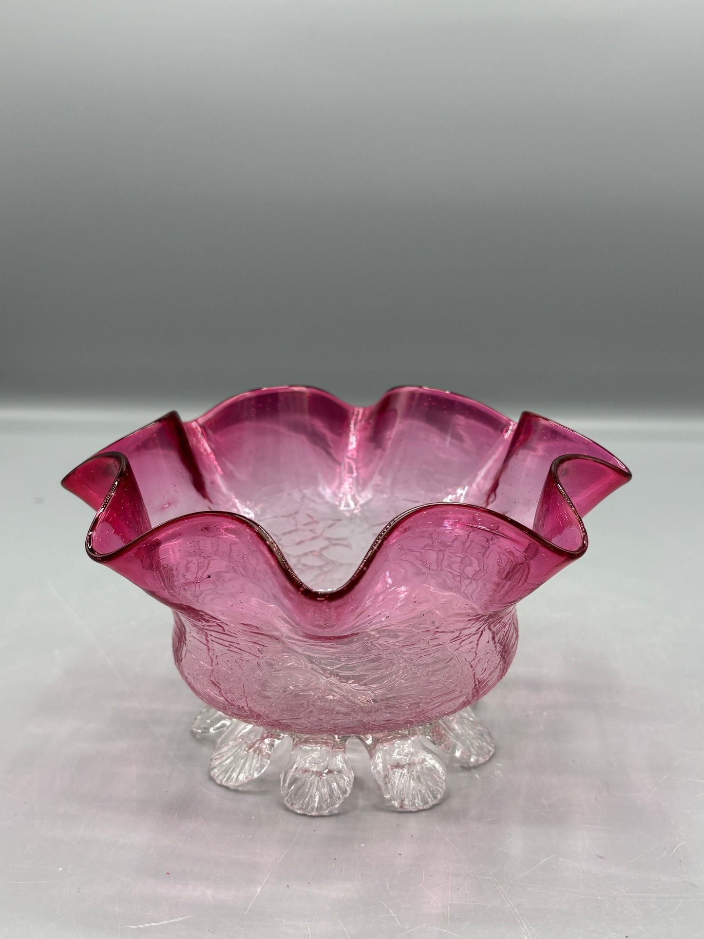 Vintage Victorian Cranberry glass bowl