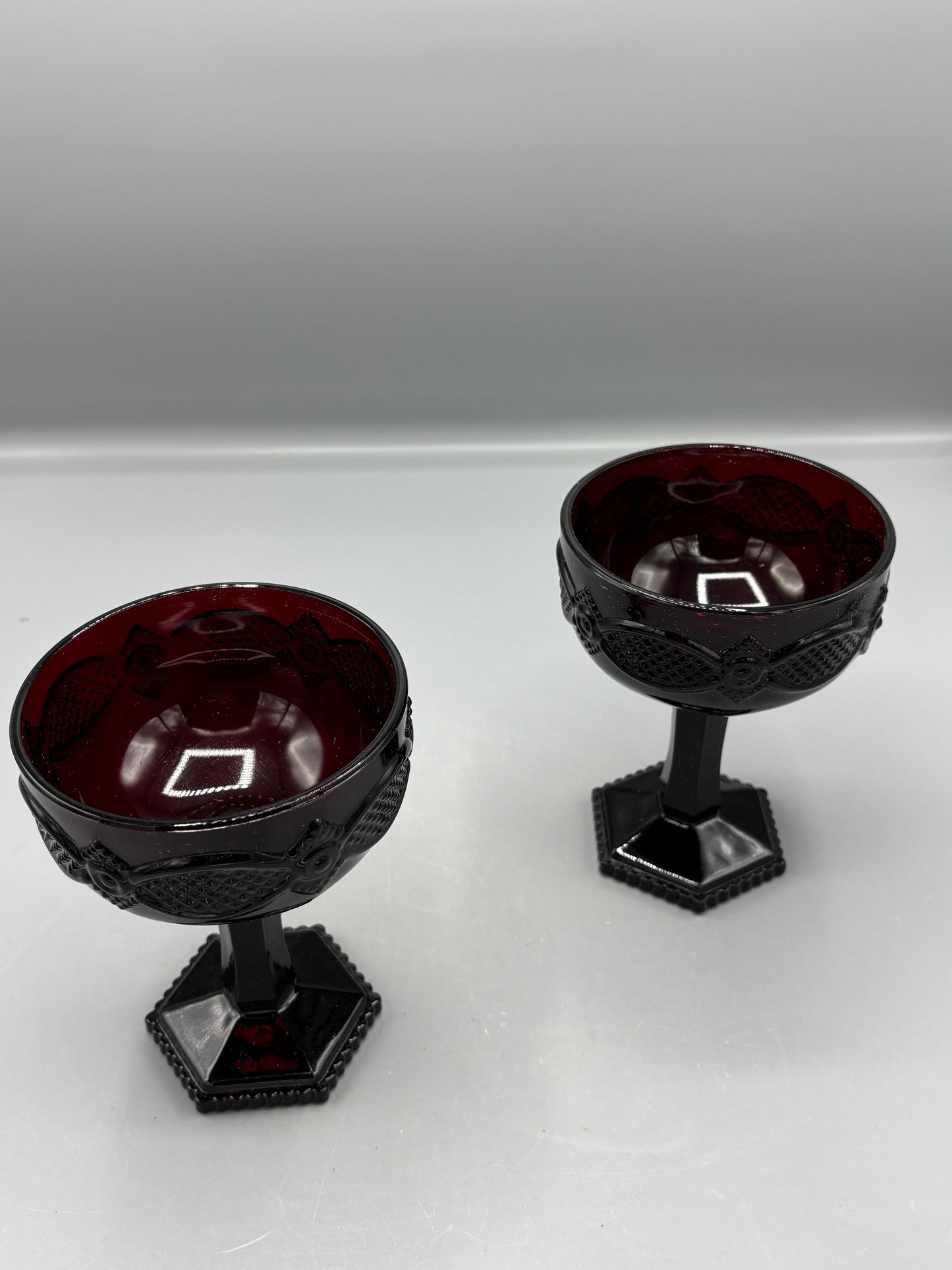 Vintage Avon Ruby red  champagne goblets
