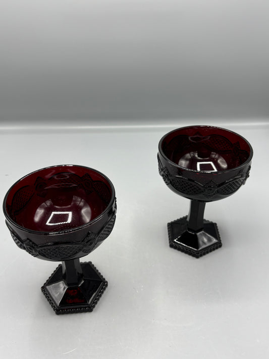 Vintage Avon Ruby red  champagne goblets