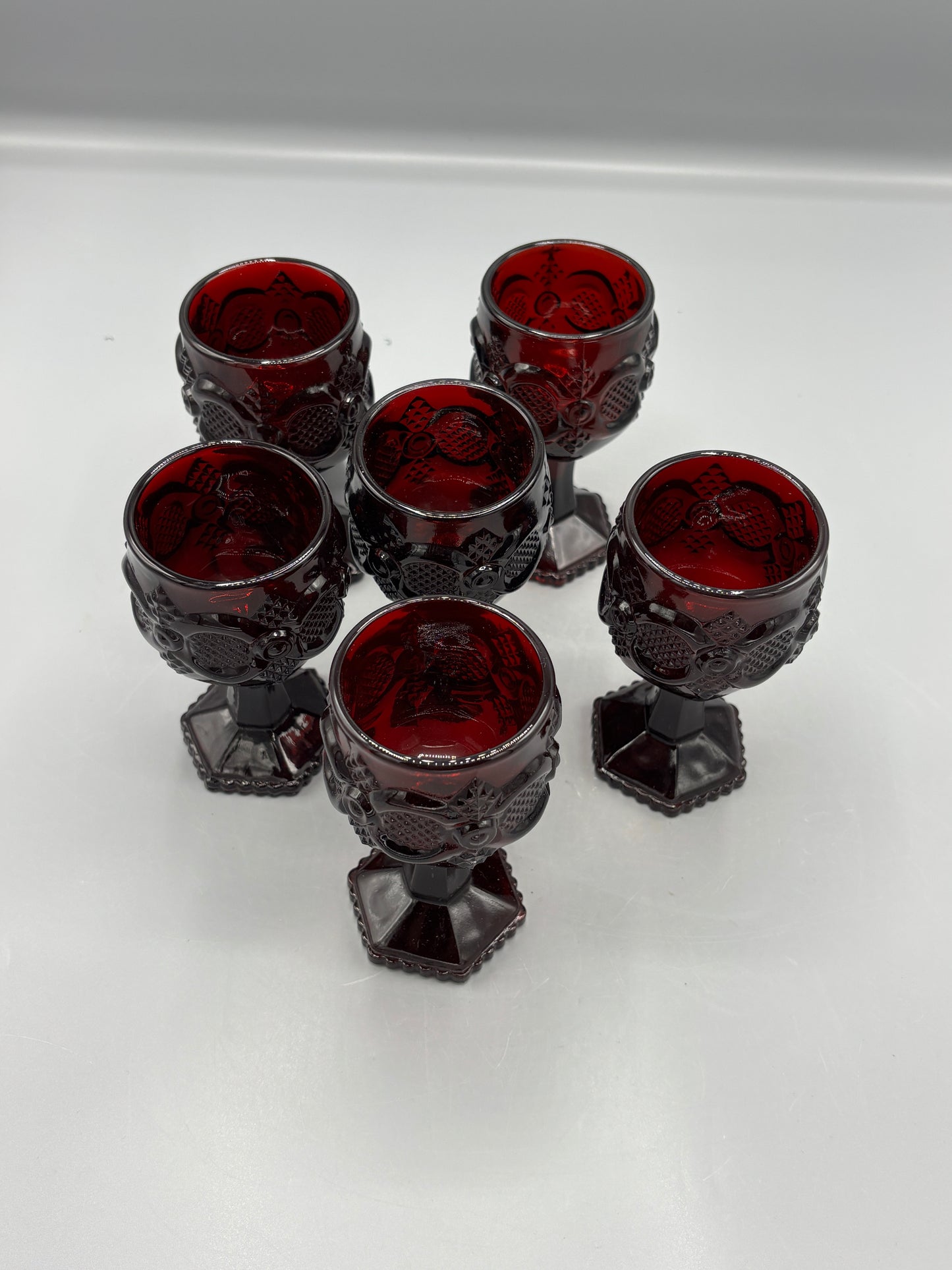 Vintage Avon Ruby red  glasses