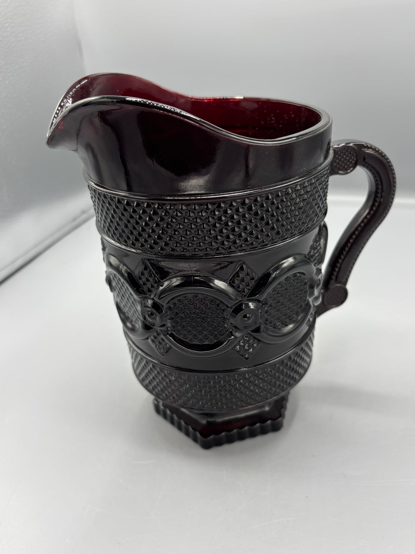 Vintage Avon Ruby red glass pitcher