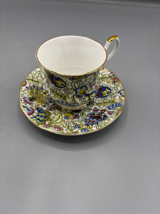 Vintage Staffordshire paisley cup & saucer