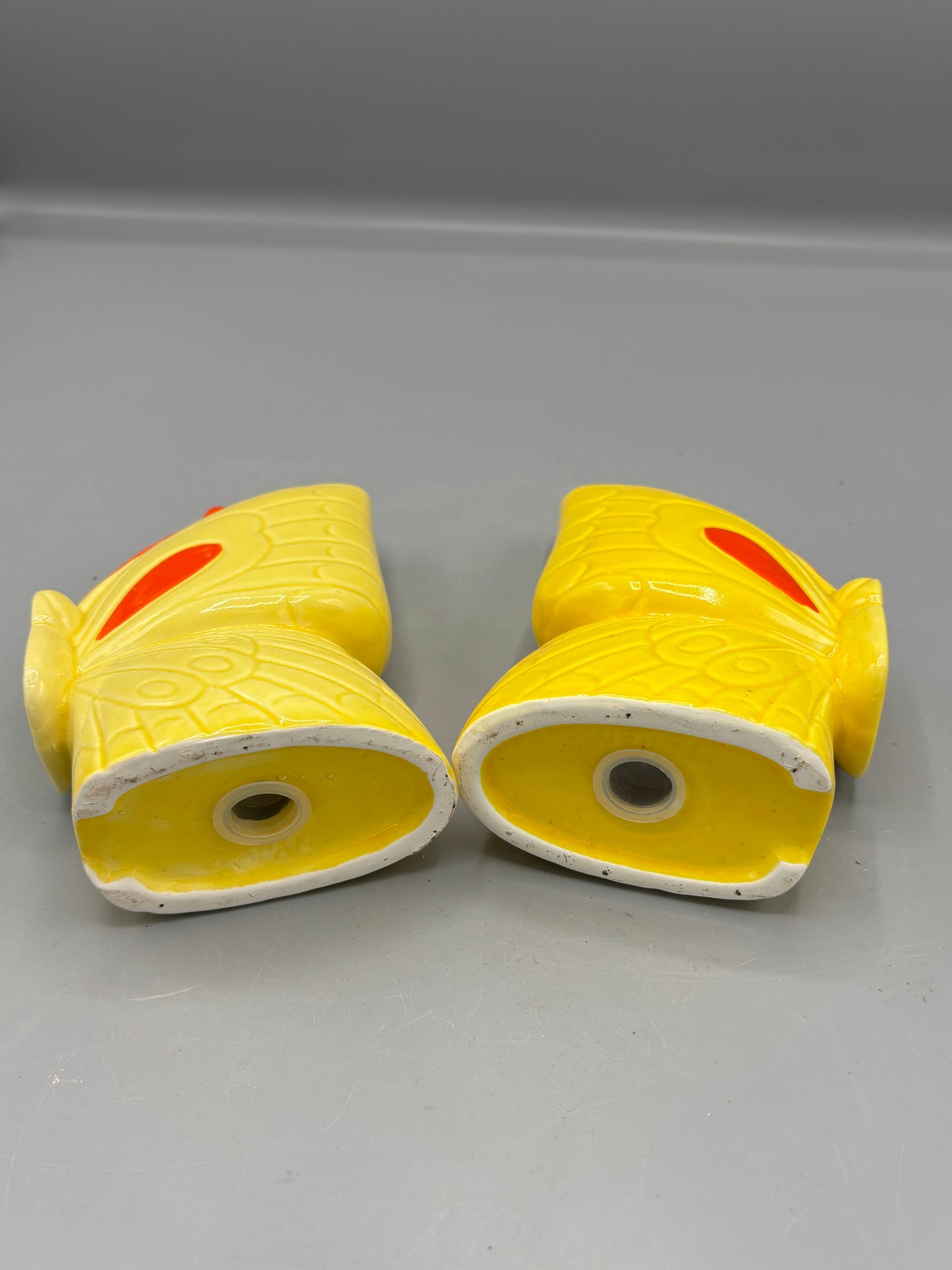 Vintage yellow & orange butterfly S & P