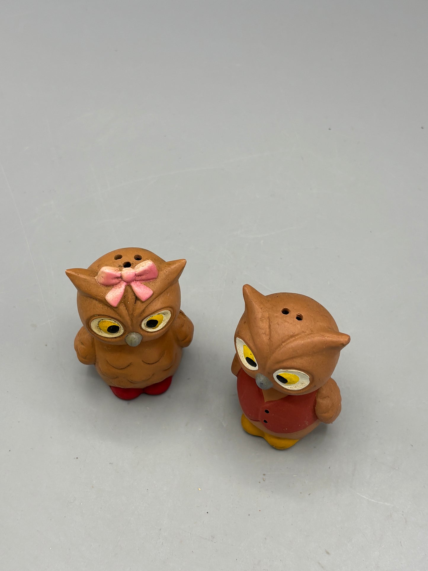 Vintage Cartoon style owl salt & Pepper
