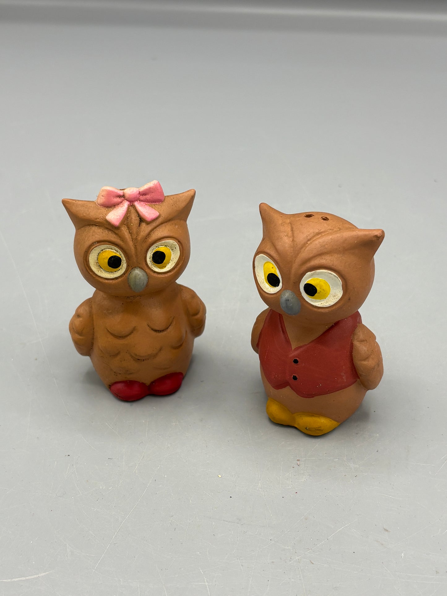 Vintage Cartoon style owl salt & Pepper