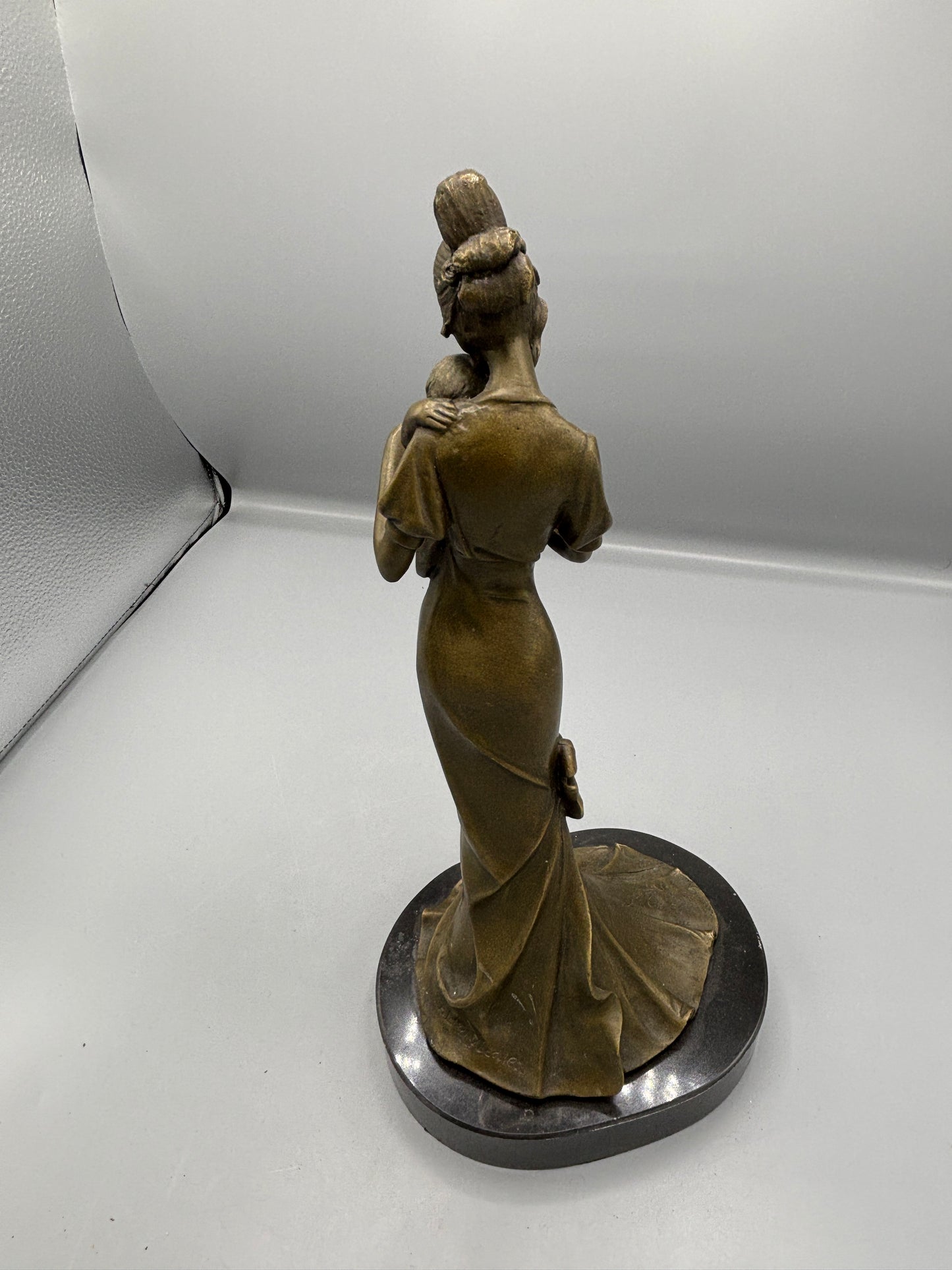 Signed Original Aldo Vitalel Mother & Child Bronze Statue