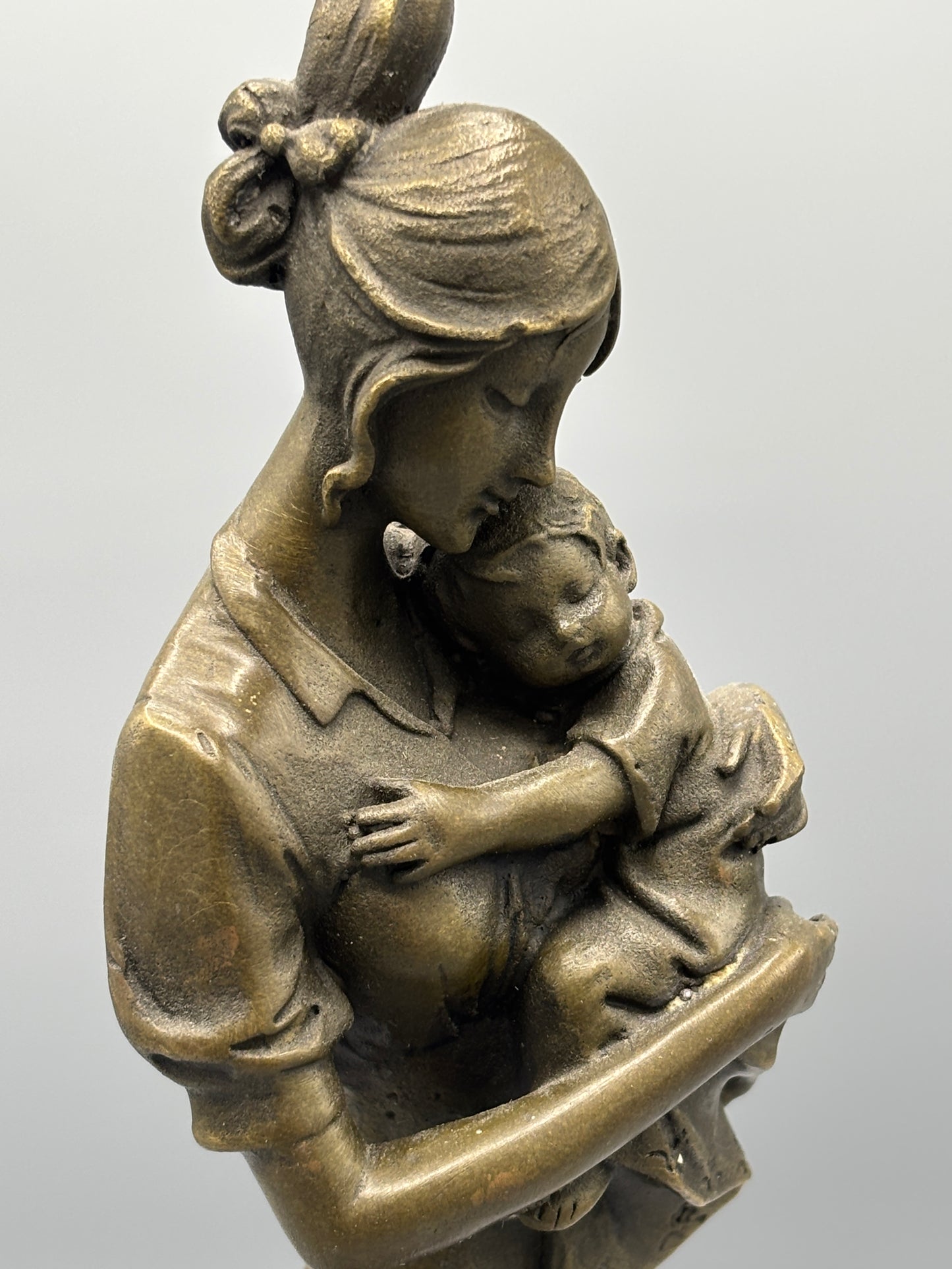 Signed Original Aldo Vitalel Mother & Child Bronze Statue