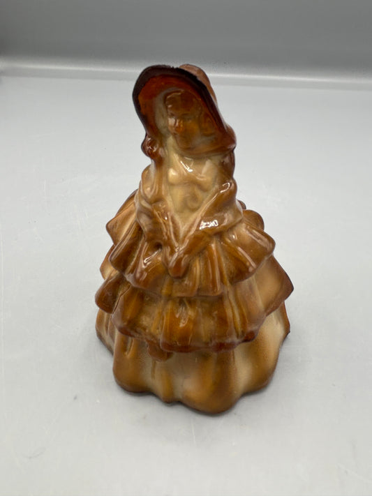 Vintage Boyd glass figurine  "Louise" Brown Slag
