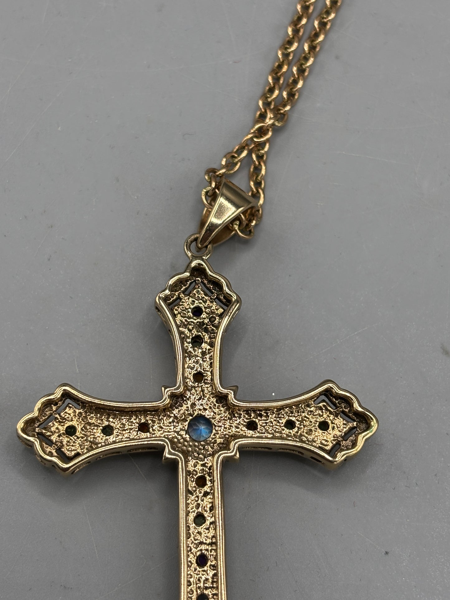 Gold plated chain with cross
