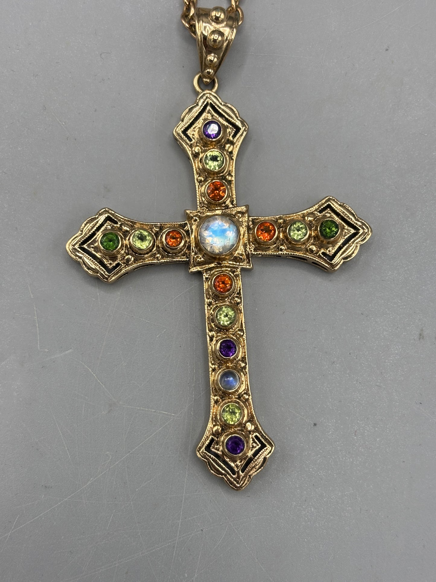 Gold plated chain with cross