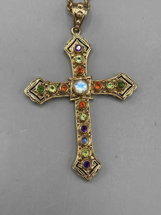 Gold plated chain with cross