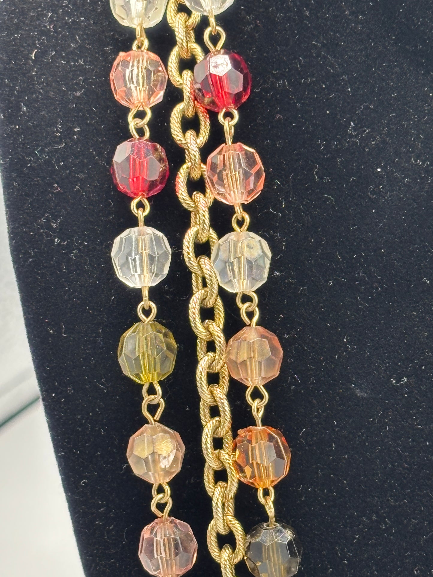 Gold bead strand necklace