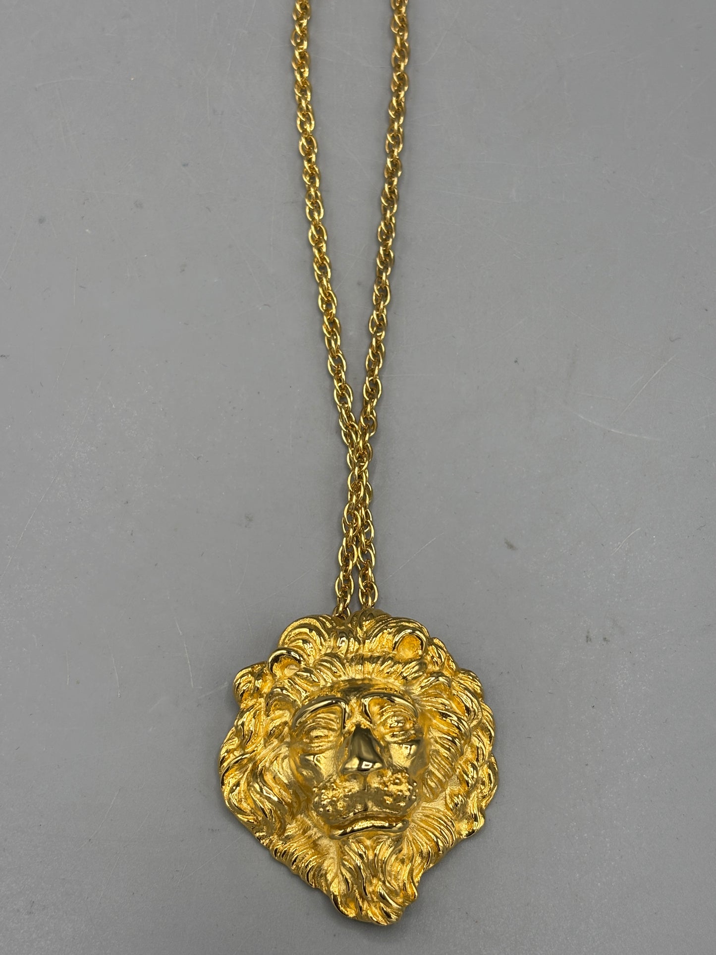 Gold plated lion necklace