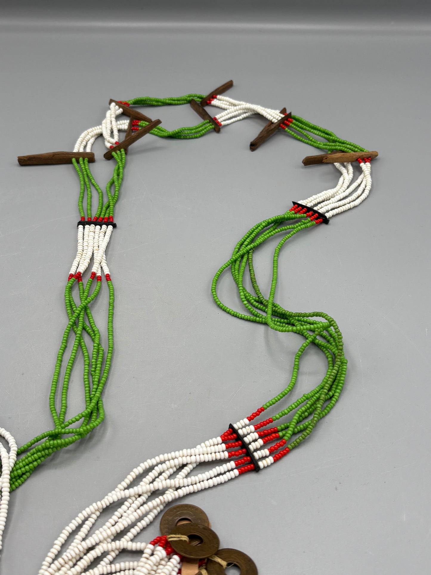 50" Multi white multi strand bead necklace