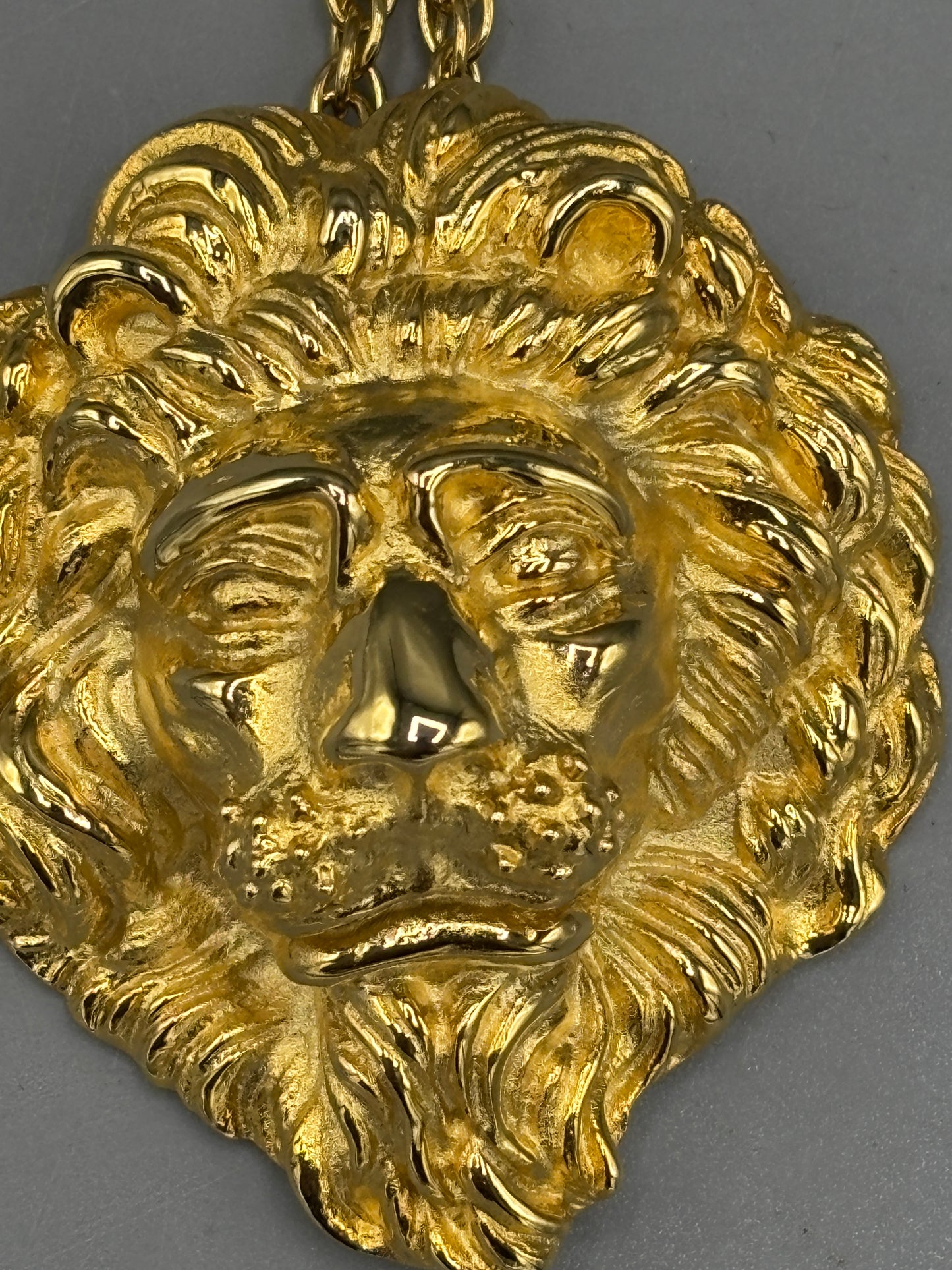 Gold plated lion necklace