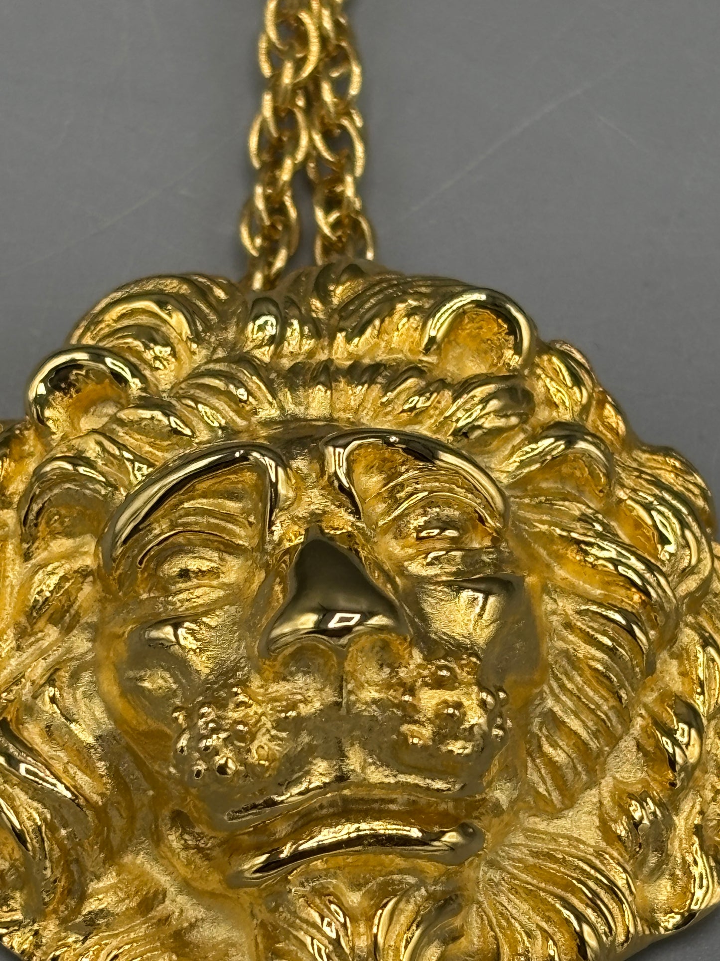 Gold plated lion necklace