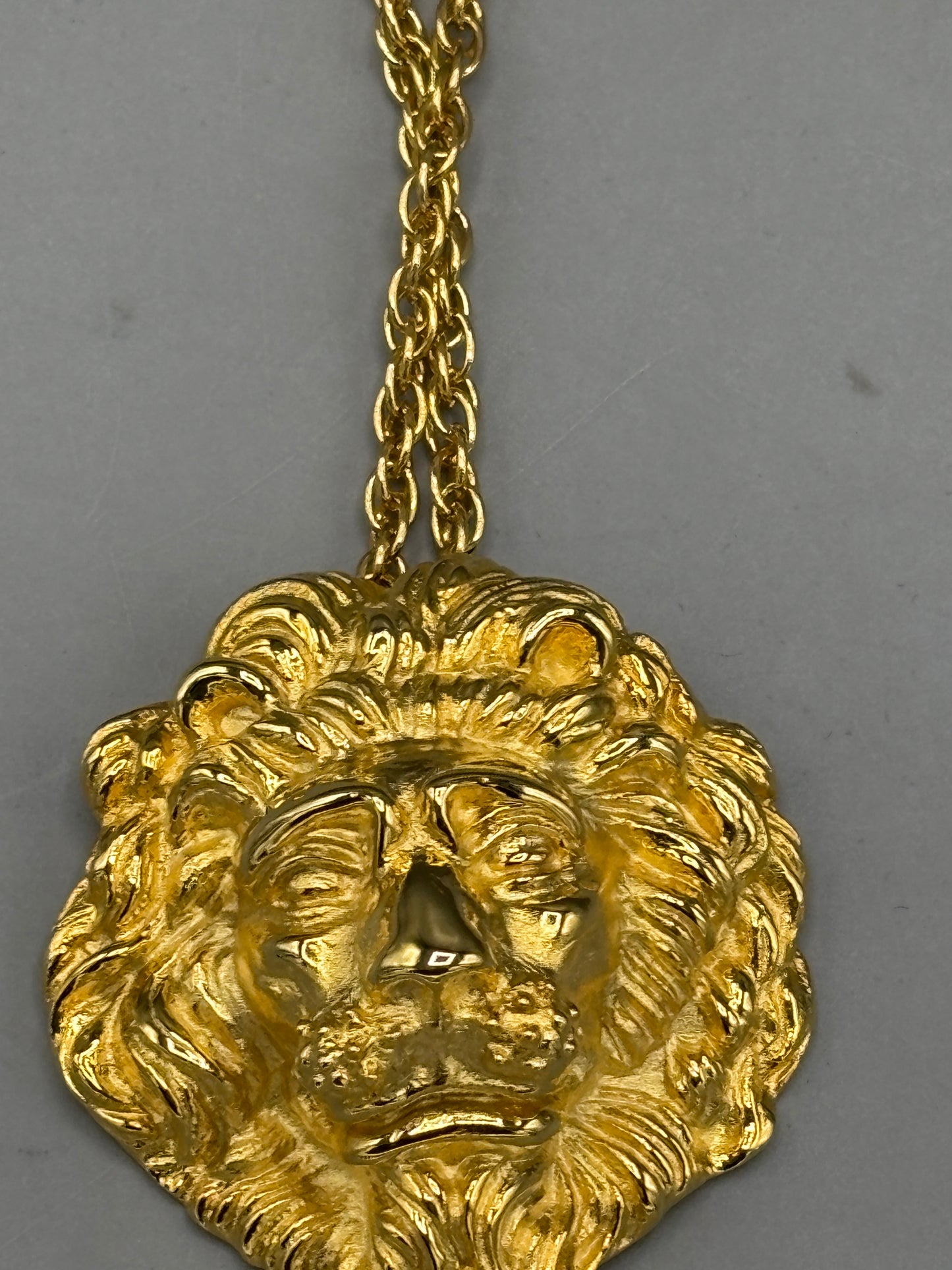 Gold plated lion necklace