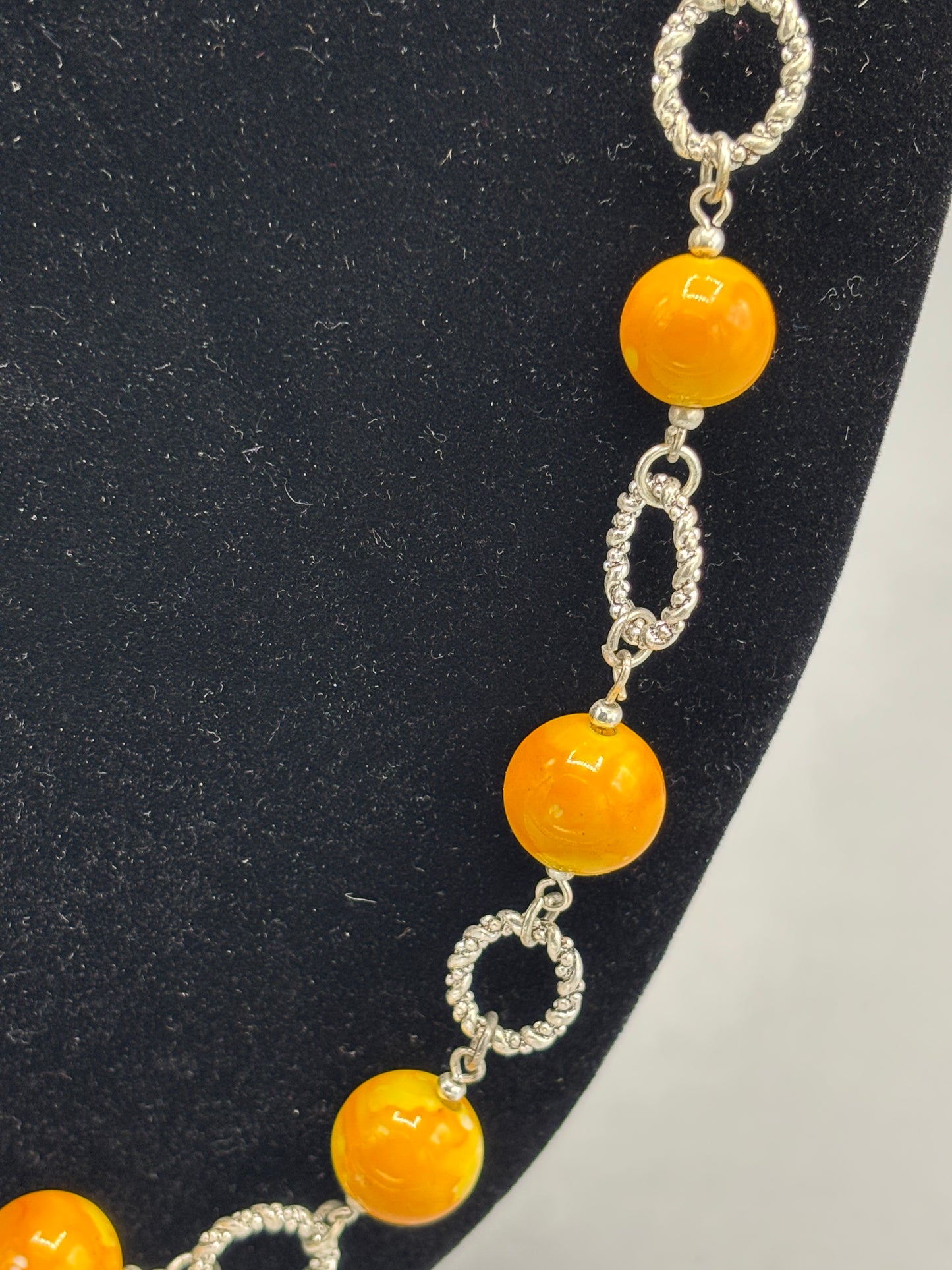 Silver Tone Mustard Necklace