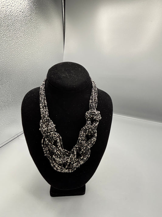 Black and Silver Bead Necklace