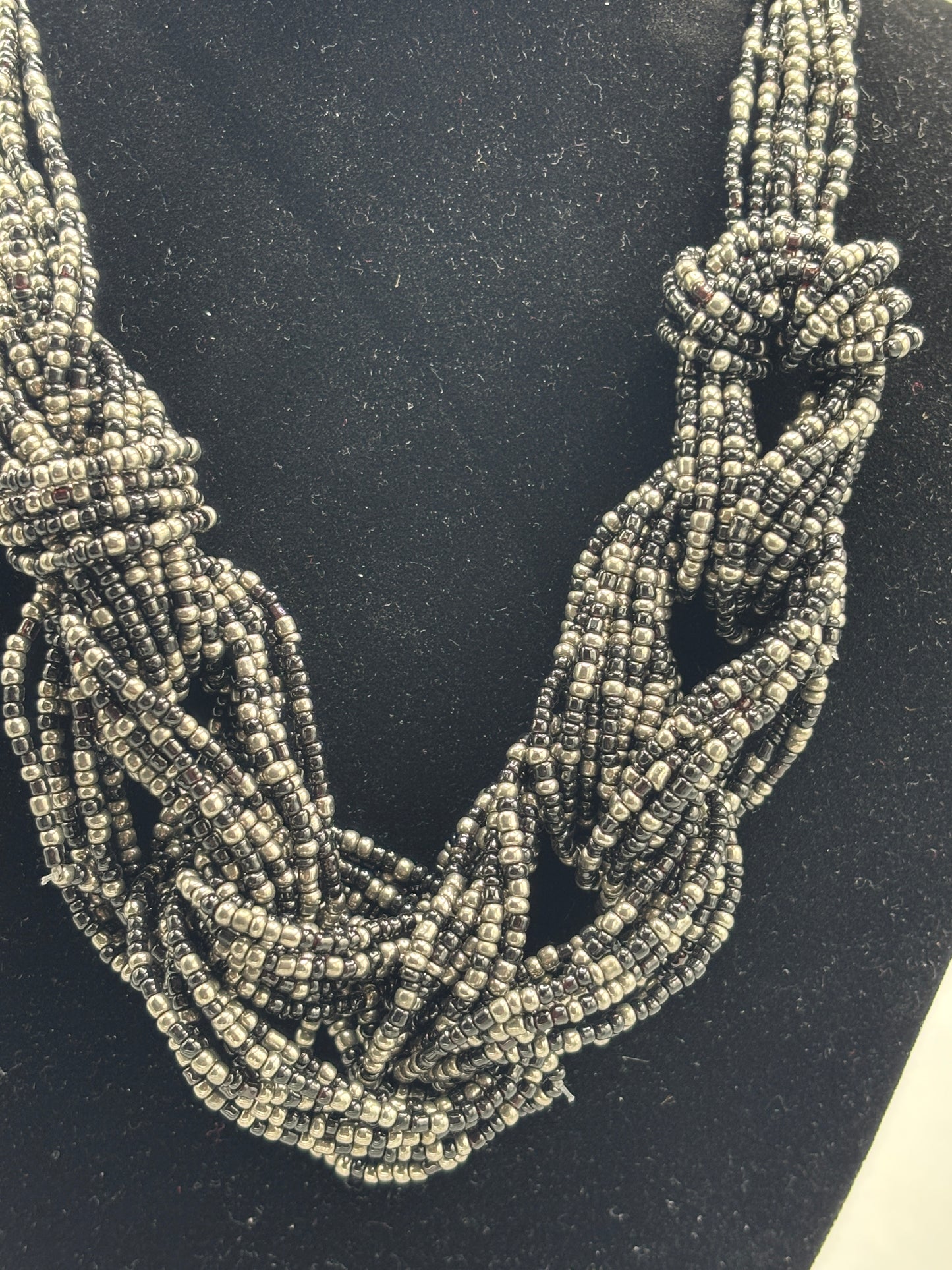 Black and Silver Bead Necklace