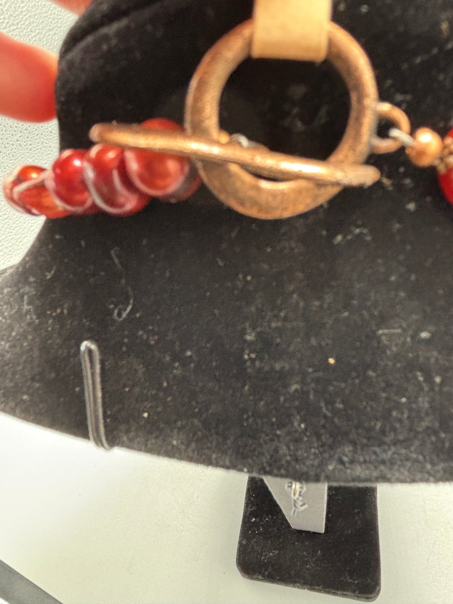 Orange swirl shell & Pearl necklace