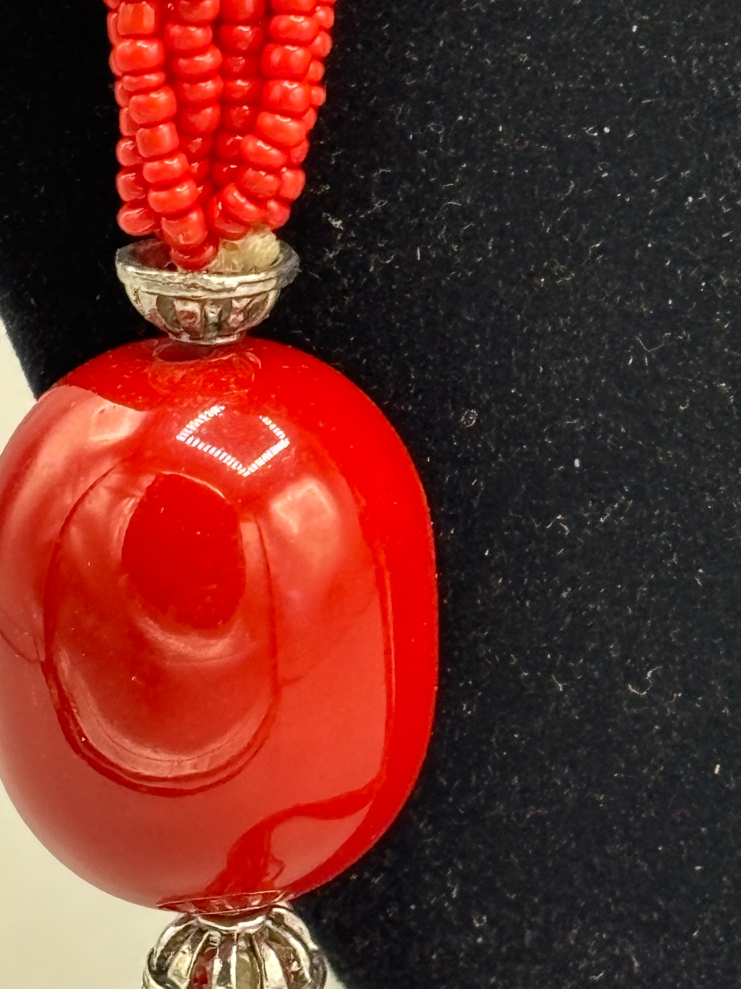 Multi Bead Red Necklace