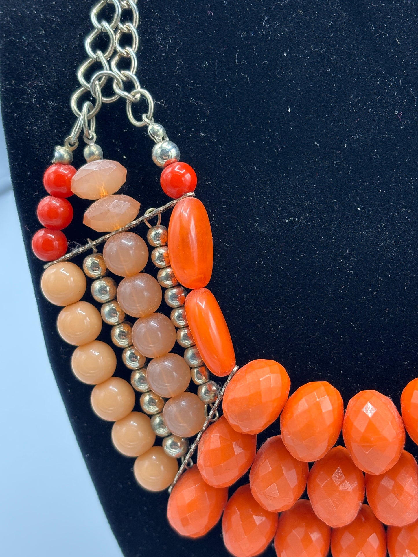 Choker style Orange Costume Necklace