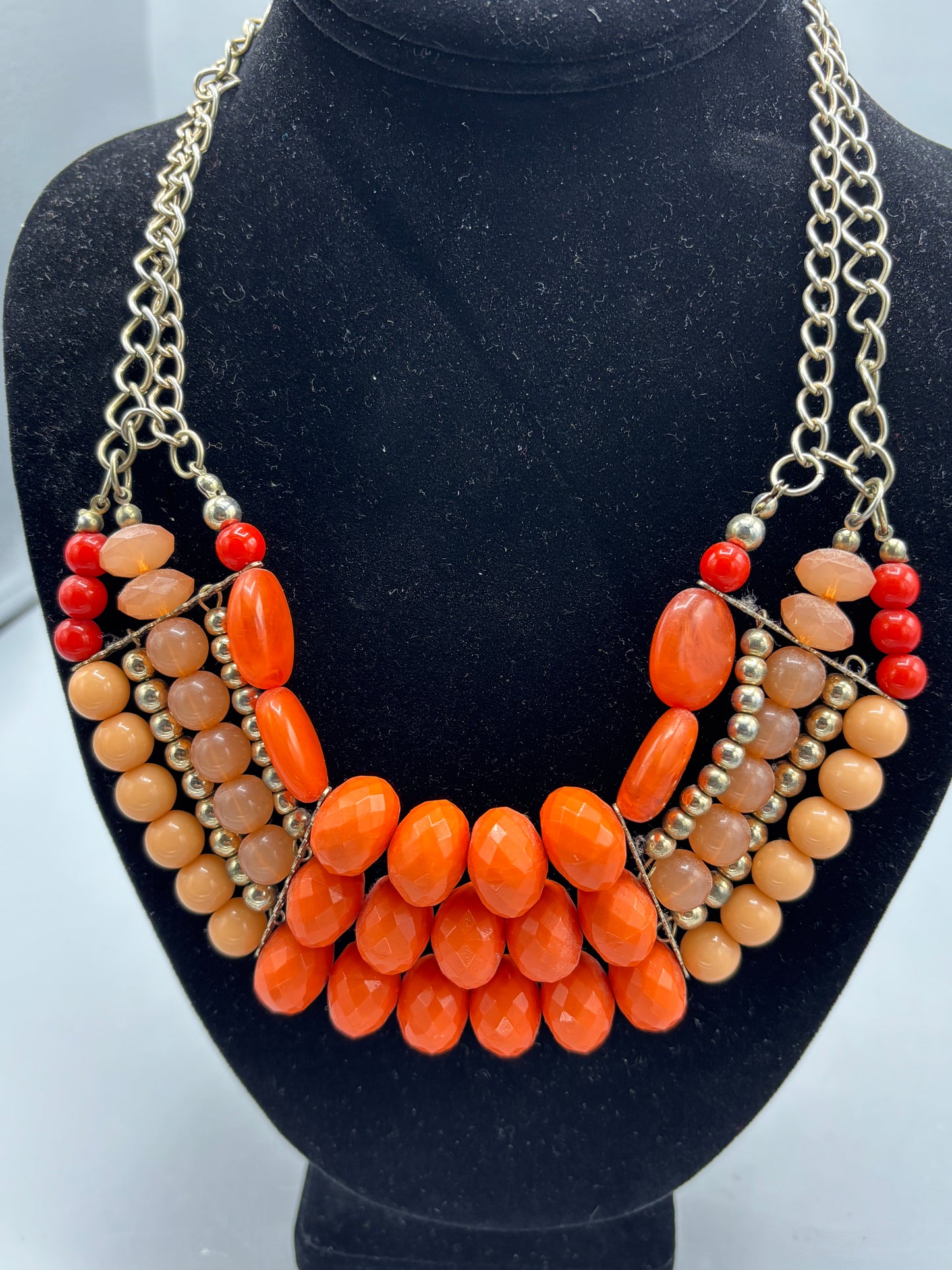 Choker style Orange Costume Necklace
