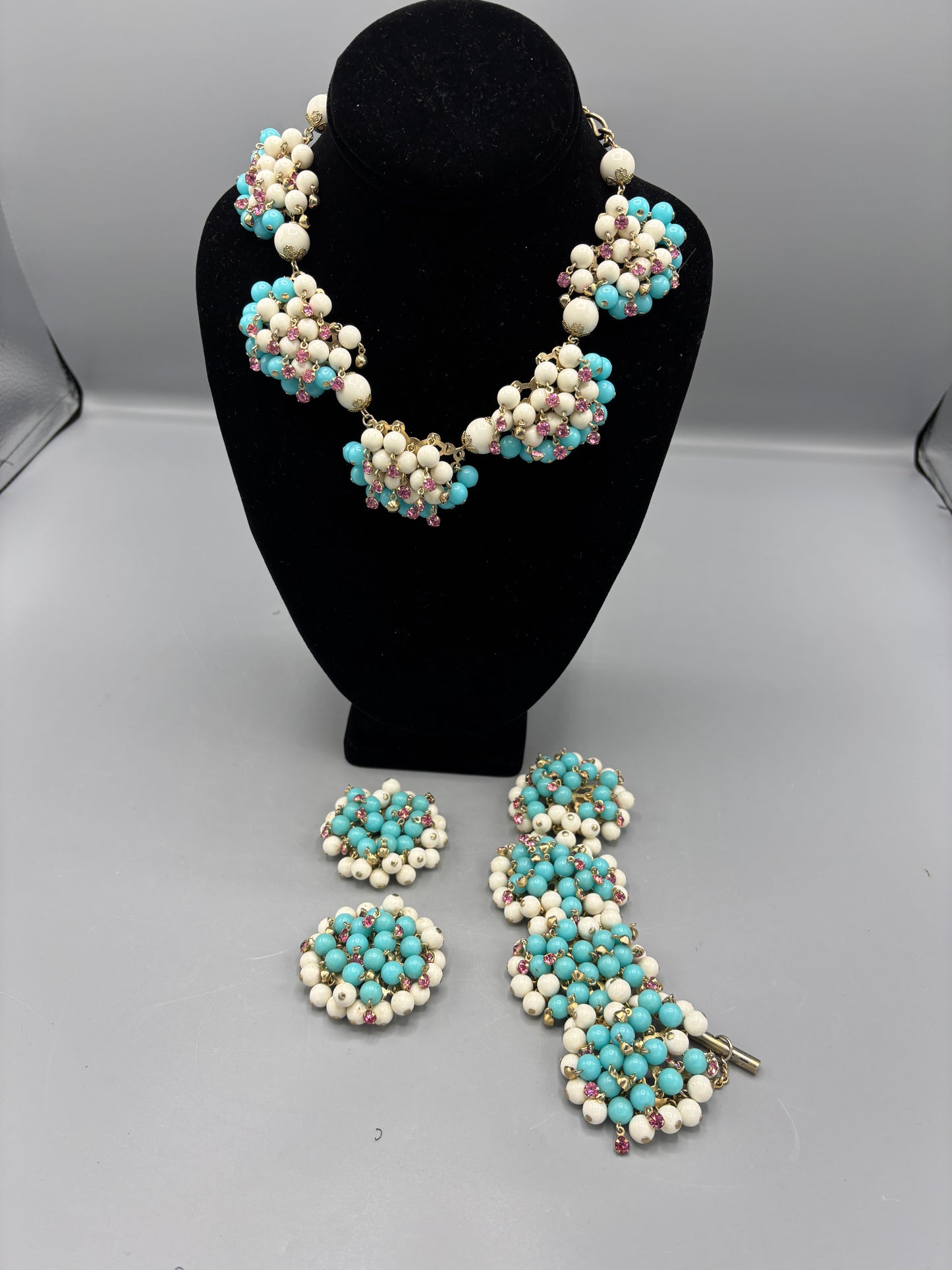 Demi Parure Crystal Pink & Blue set