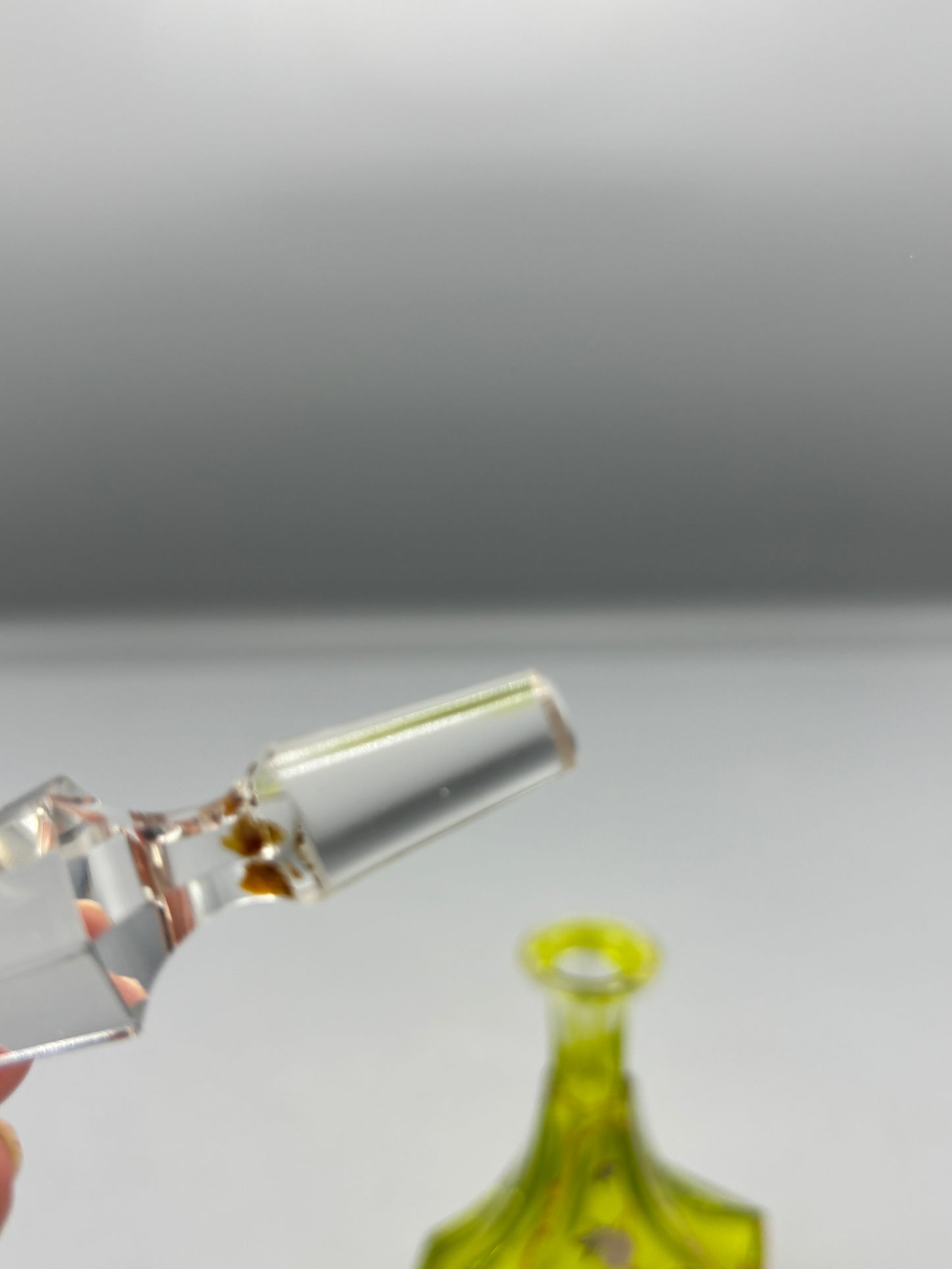 Vintage hand painted glass perfume bottle