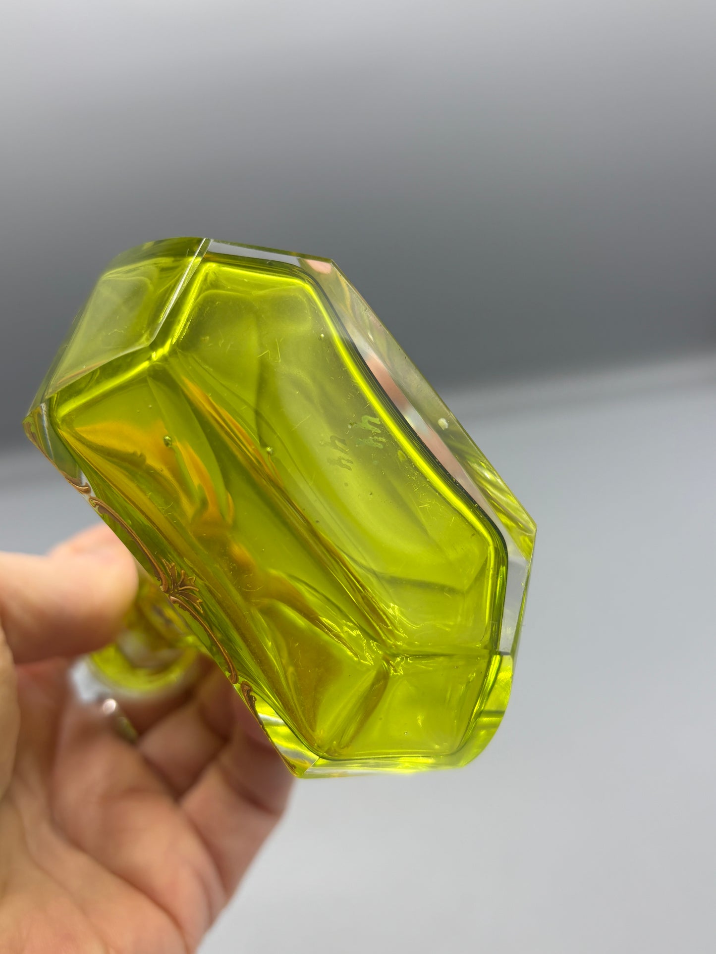 Vintage hand painted glass perfume bottle