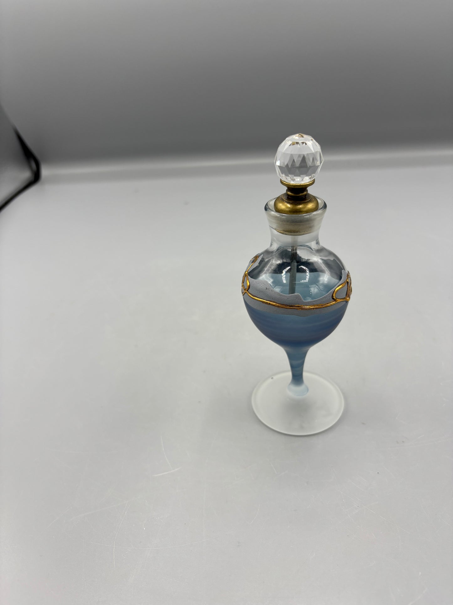 Egyptian glass blue perfume bottle