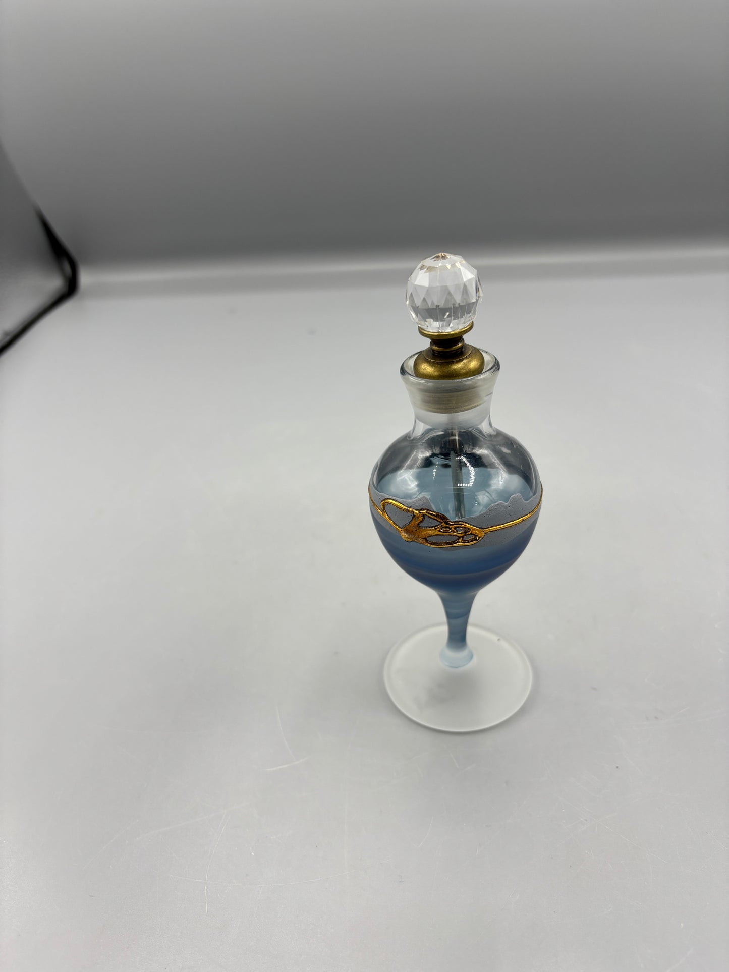 Egyptian glass blue perfume bottle