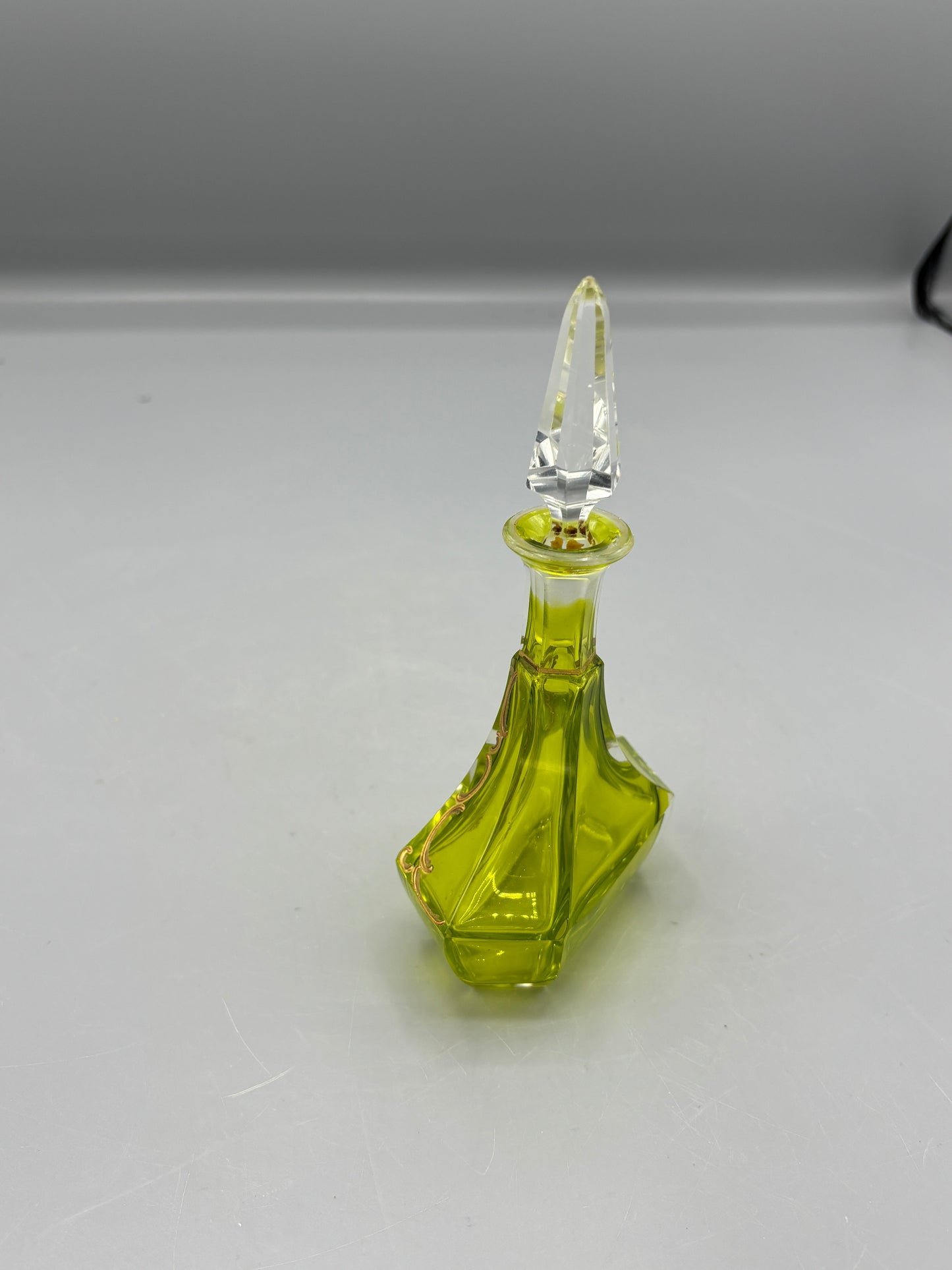 Vintage hand painted glass perfume bottle