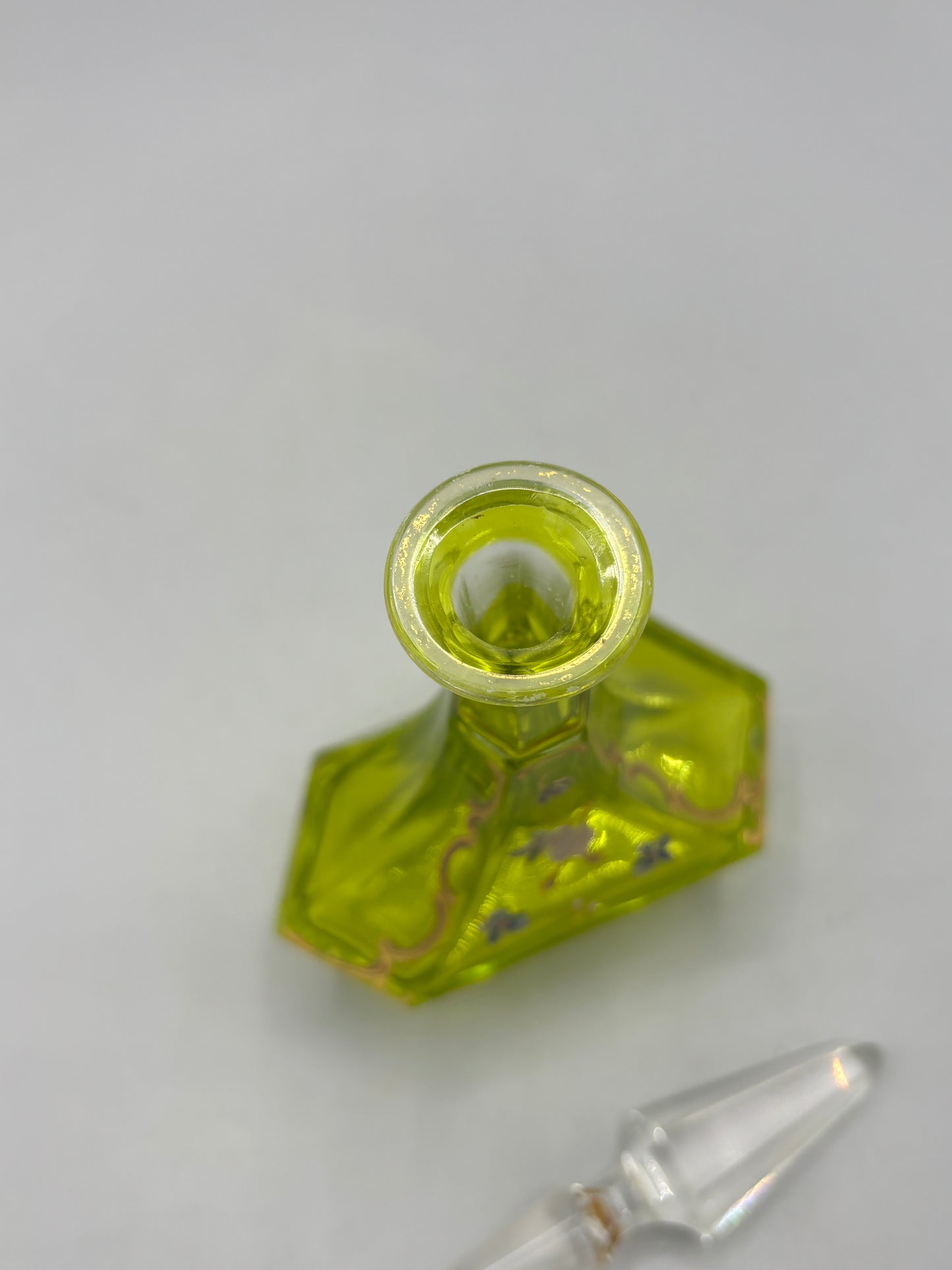 Vintage hand painted glass perfume bottle