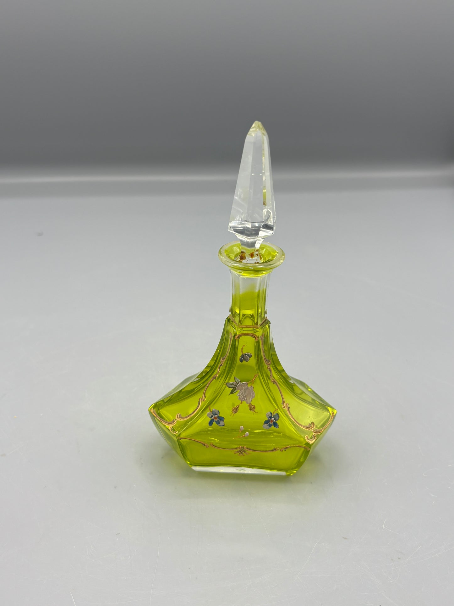 Vintage hand painted glass perfume bottle