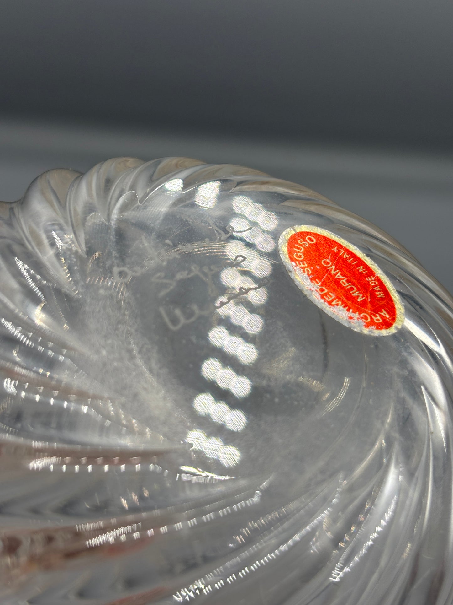 Clear glass Murano perfume bottle