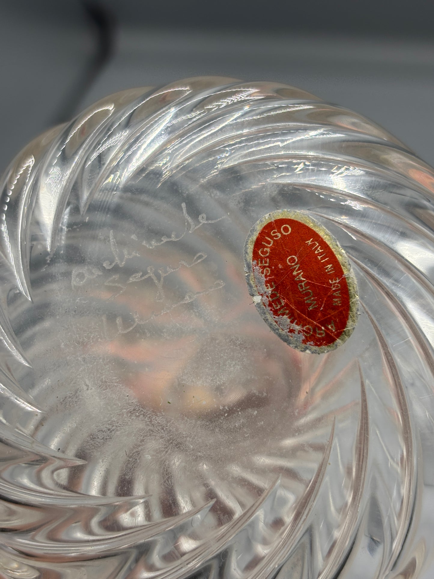 Clear glass Murano perfume bottle